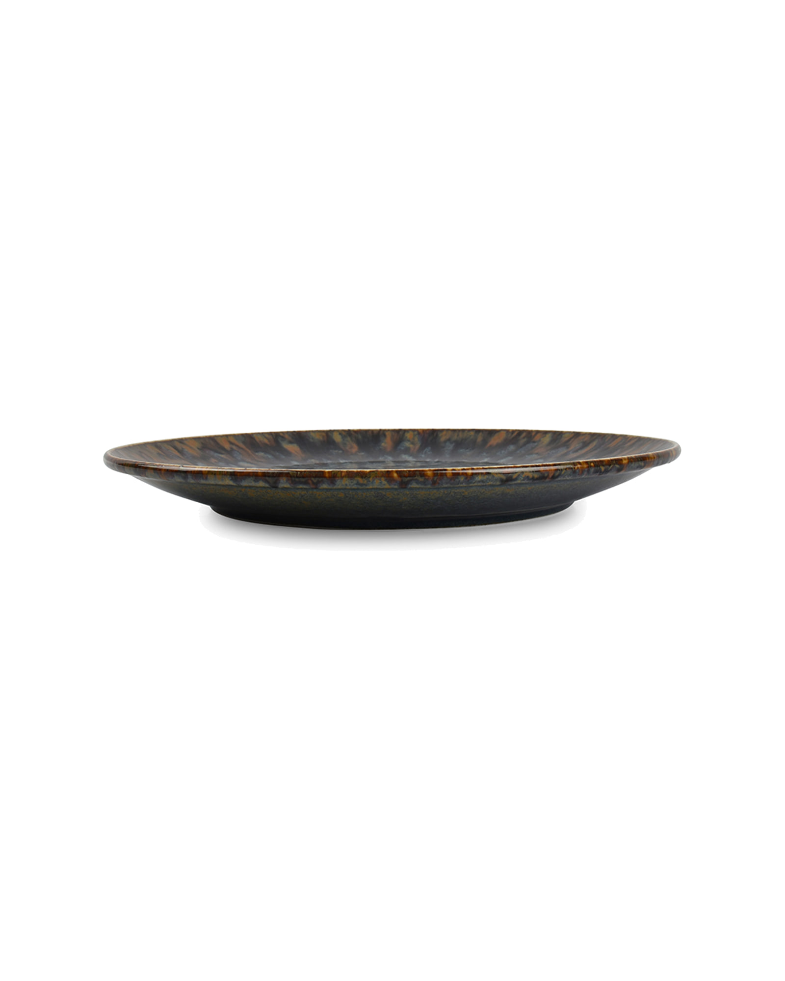 Resto Teller aus Porzellan mit reaktiver Glasur, Braun/Blau, Ø 27 cm, Ansicht 2