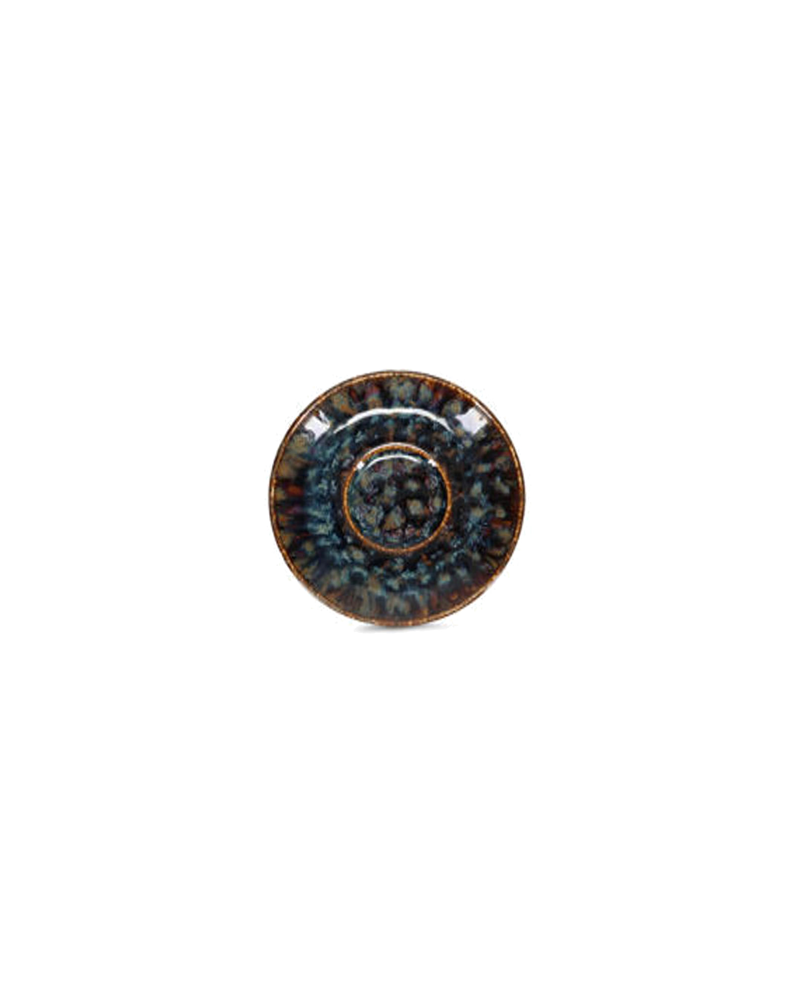 Resto Untertasse aus Porzellan, Braun/Blau, Ø 13,5 cm, Ansicht 1