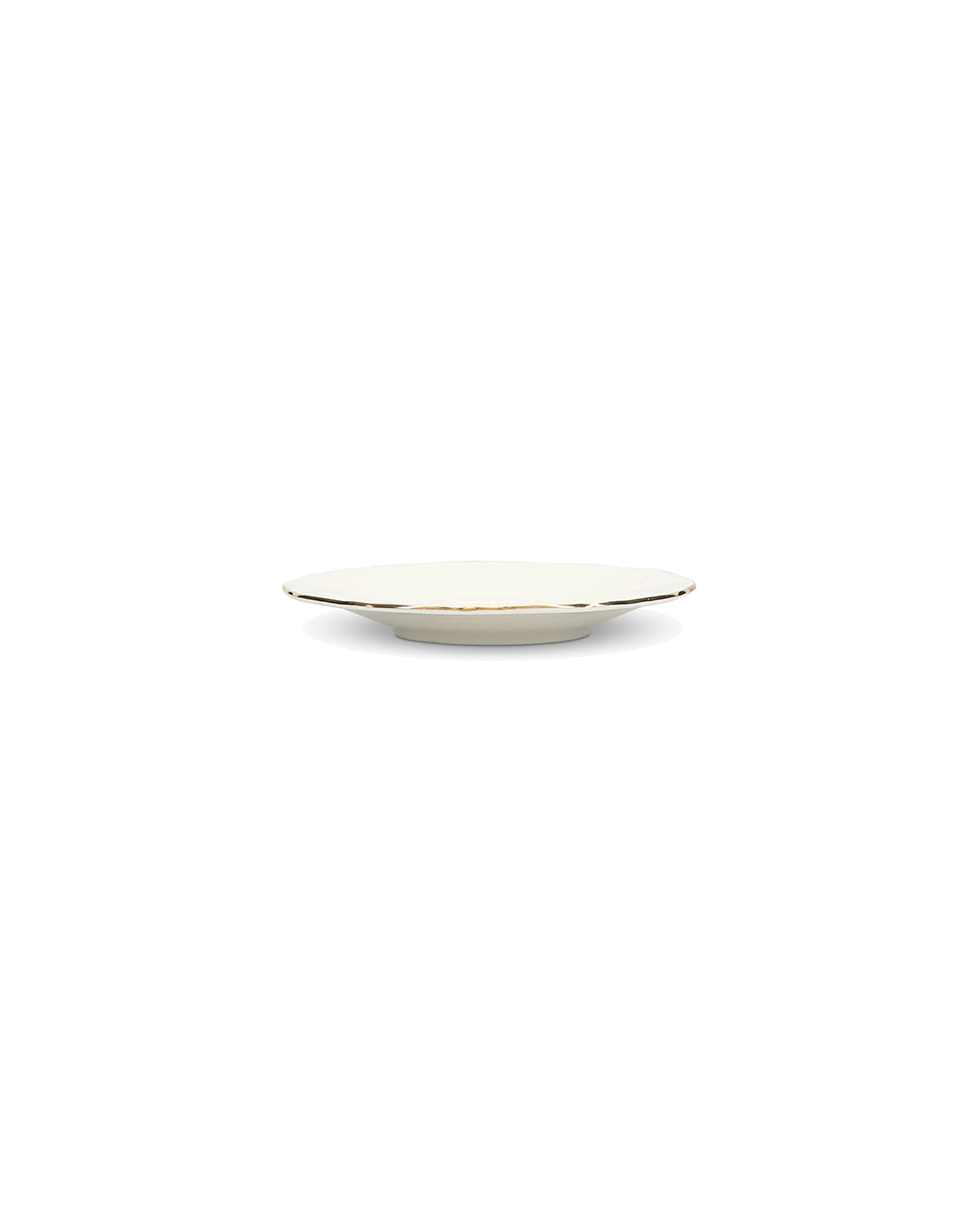 Retro Mokka-Untertasse aus Porzellan, mit Goldrand, Ø 12 cm, Ansicht 2