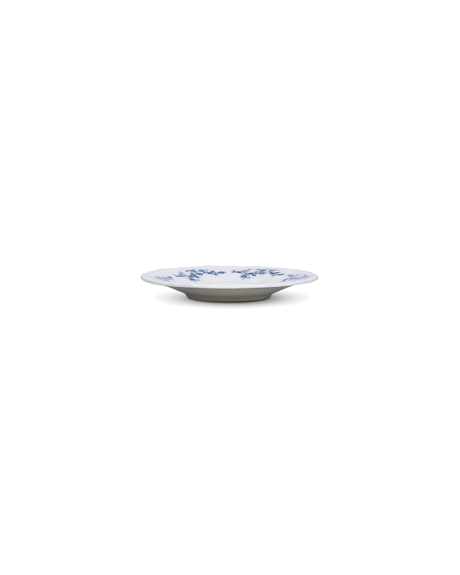 Retro Mokka-Untertasse aus Porzellan, Blumendekor Blau, Ø 12 cm, Ansicht 2