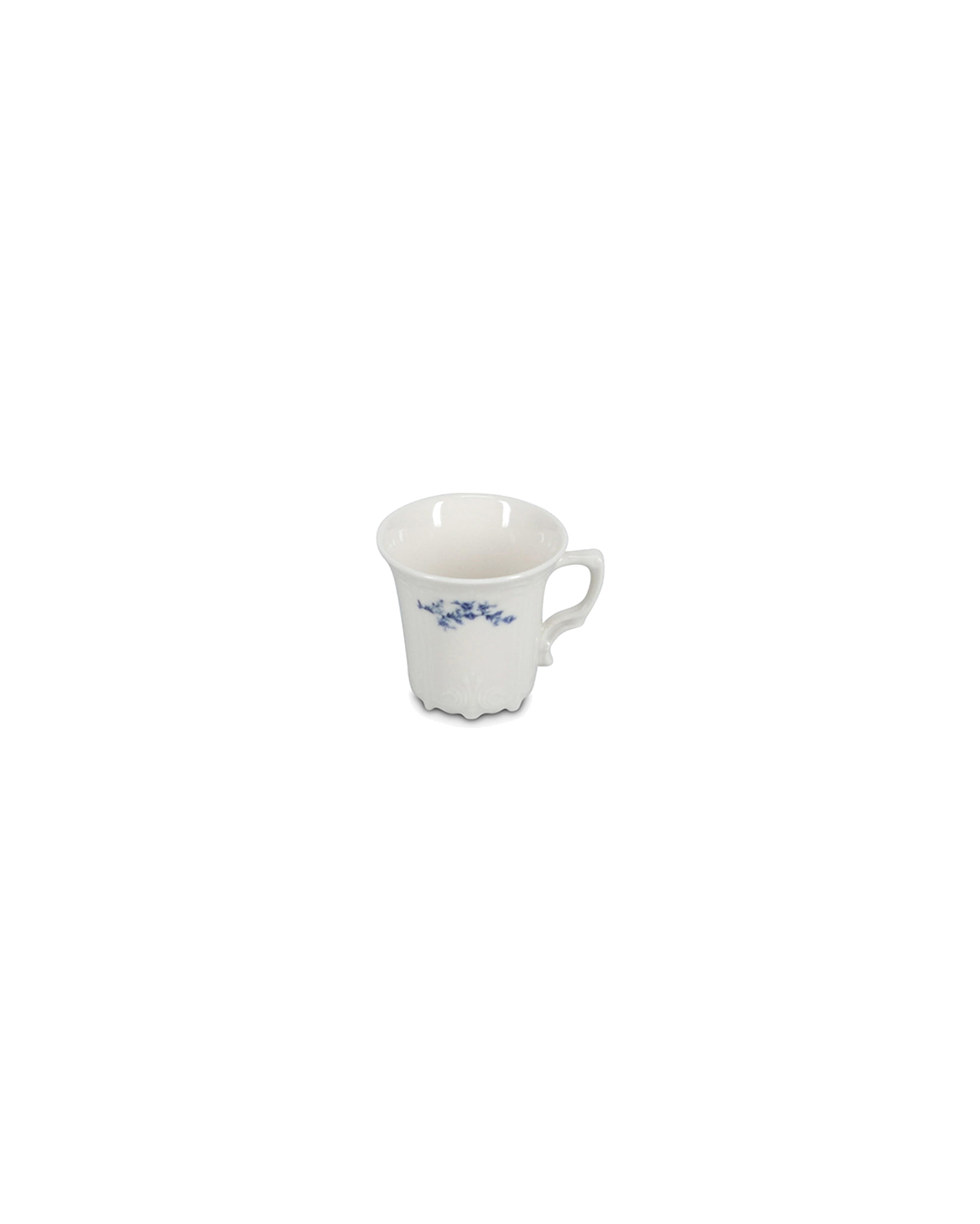 Retro Mokkatasse aus Porzellan, Blumendekor Blau, 110 ml, Ansicht 2