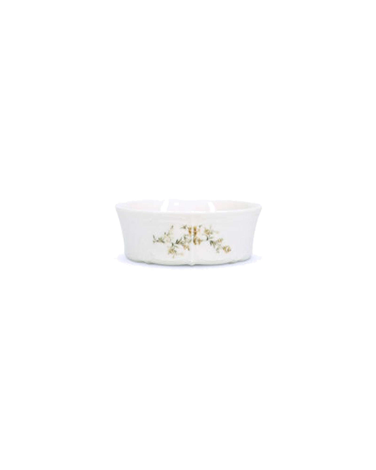 Retro Schale aus Porzellan, Blumendekor Braun, Ø 13 cm, H 5 cm, Ansicht 1