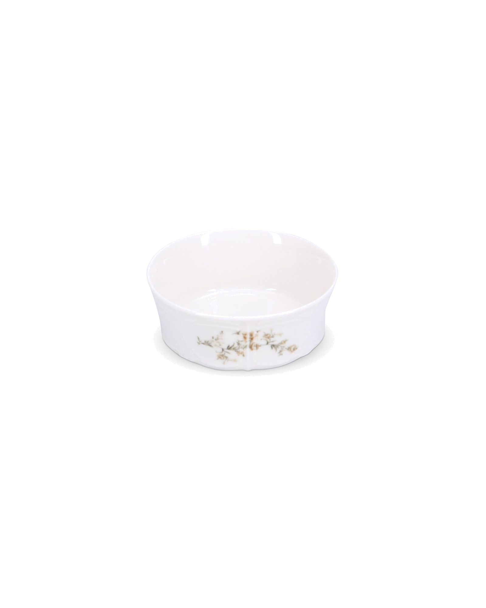 Retro Schale aus Porzellan, Blumendekor Braun, Ø 13 cm, H 5 cm, Ansicht 2