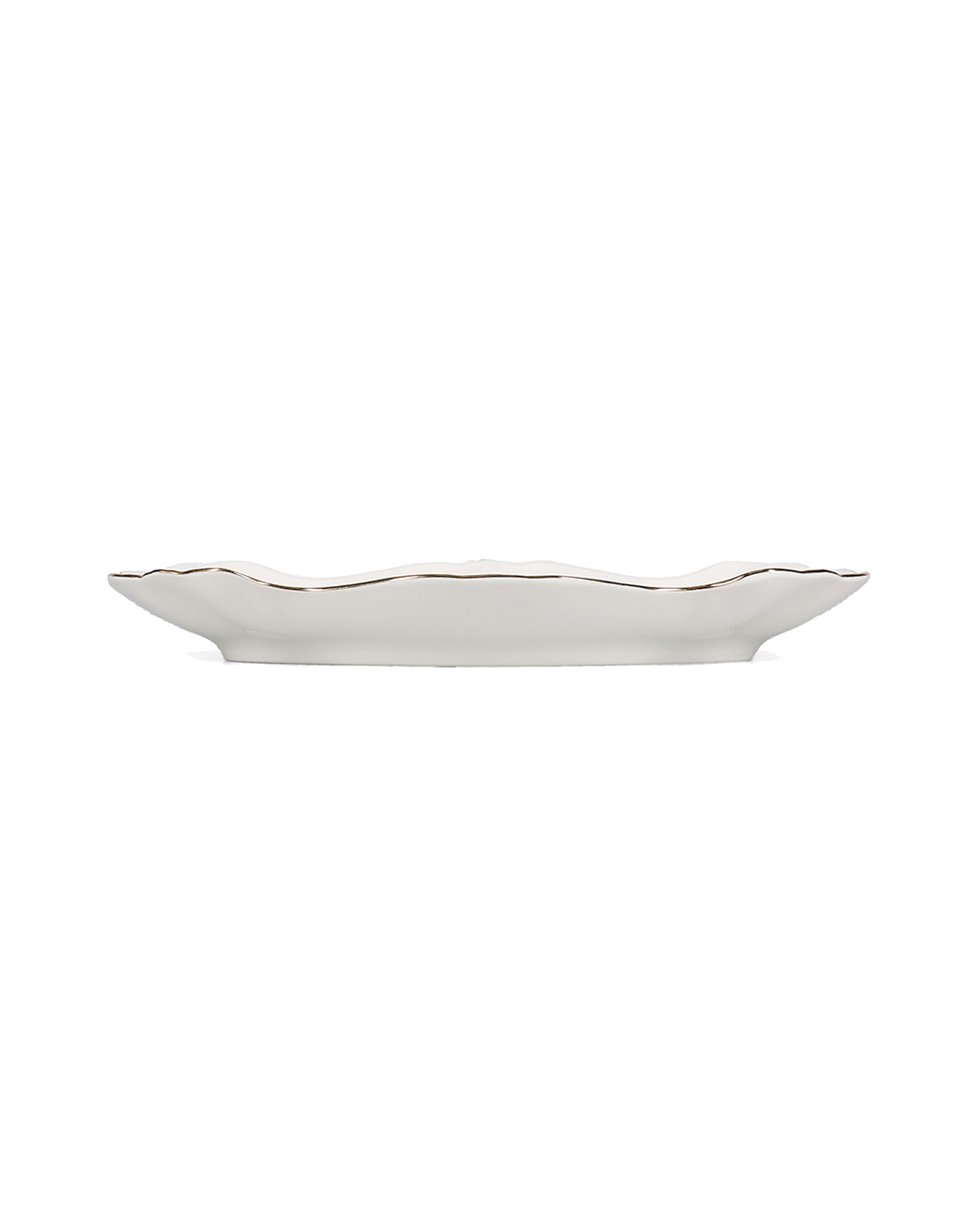Retro Servierschale aus Porzellan, mit Goldrand, 26 × 16 cm, Ansicht 3