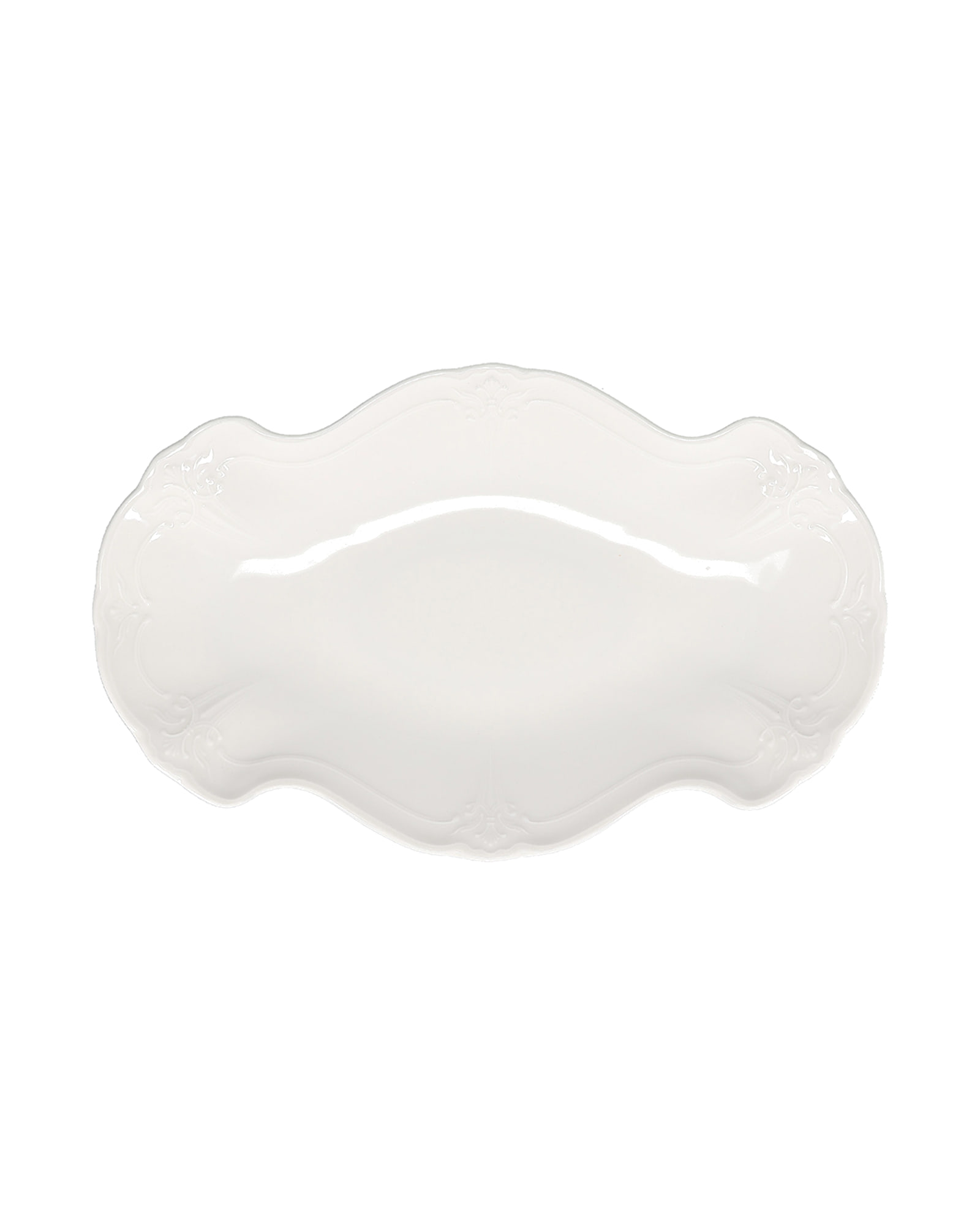 Retro Servierschale aus Porzellan, Elfenbein, 26 × 16 cm, Ansicht 1