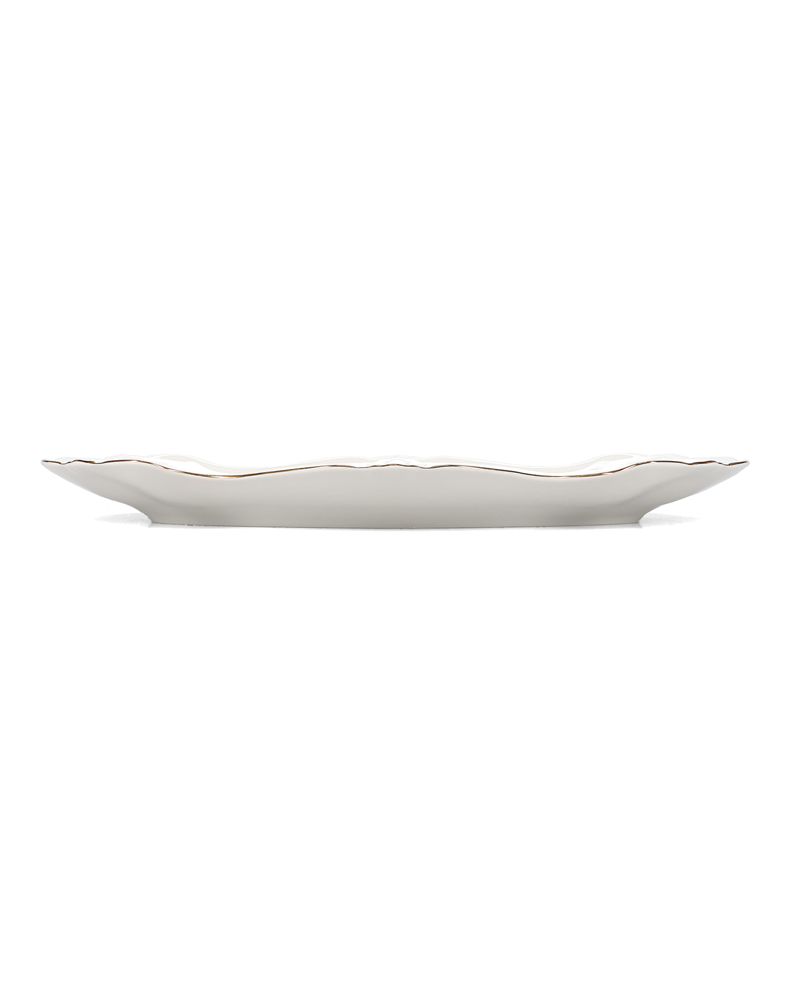 Retro Servierschale aus Porzellan, mit Goldrand, 39 × 25 cm, Ansicht 3