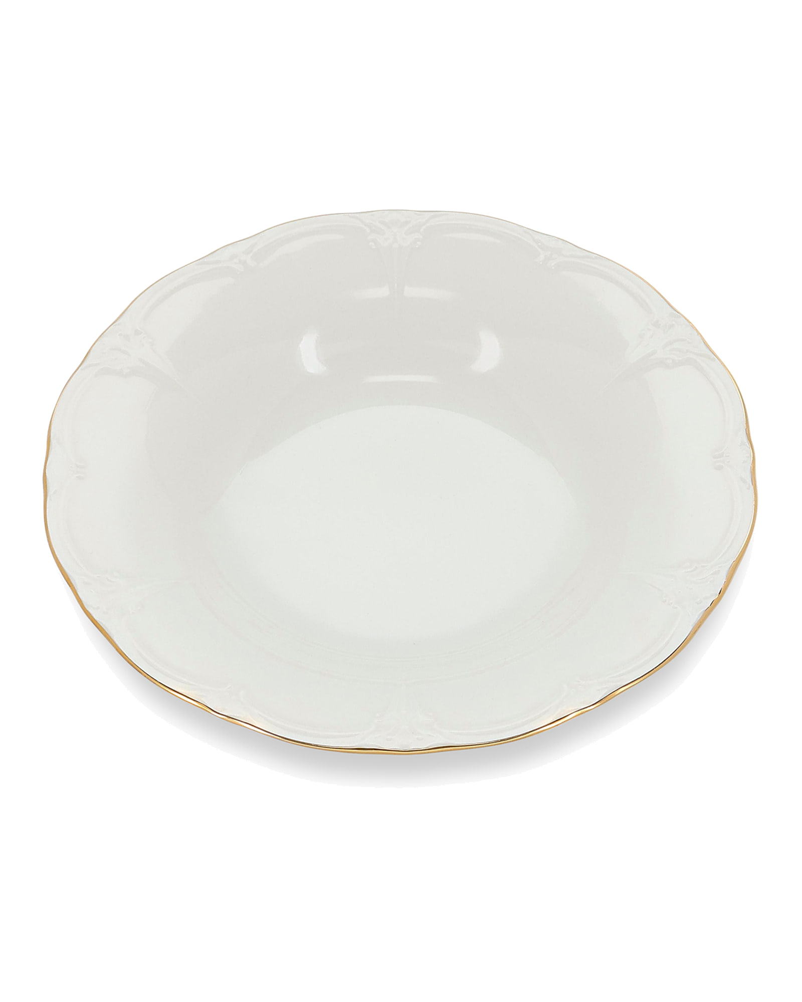 Retro Suppenteller aus Porzellan, mit Goldrand, Ø 23,5 cm, H 4 cm, Ansicht 2