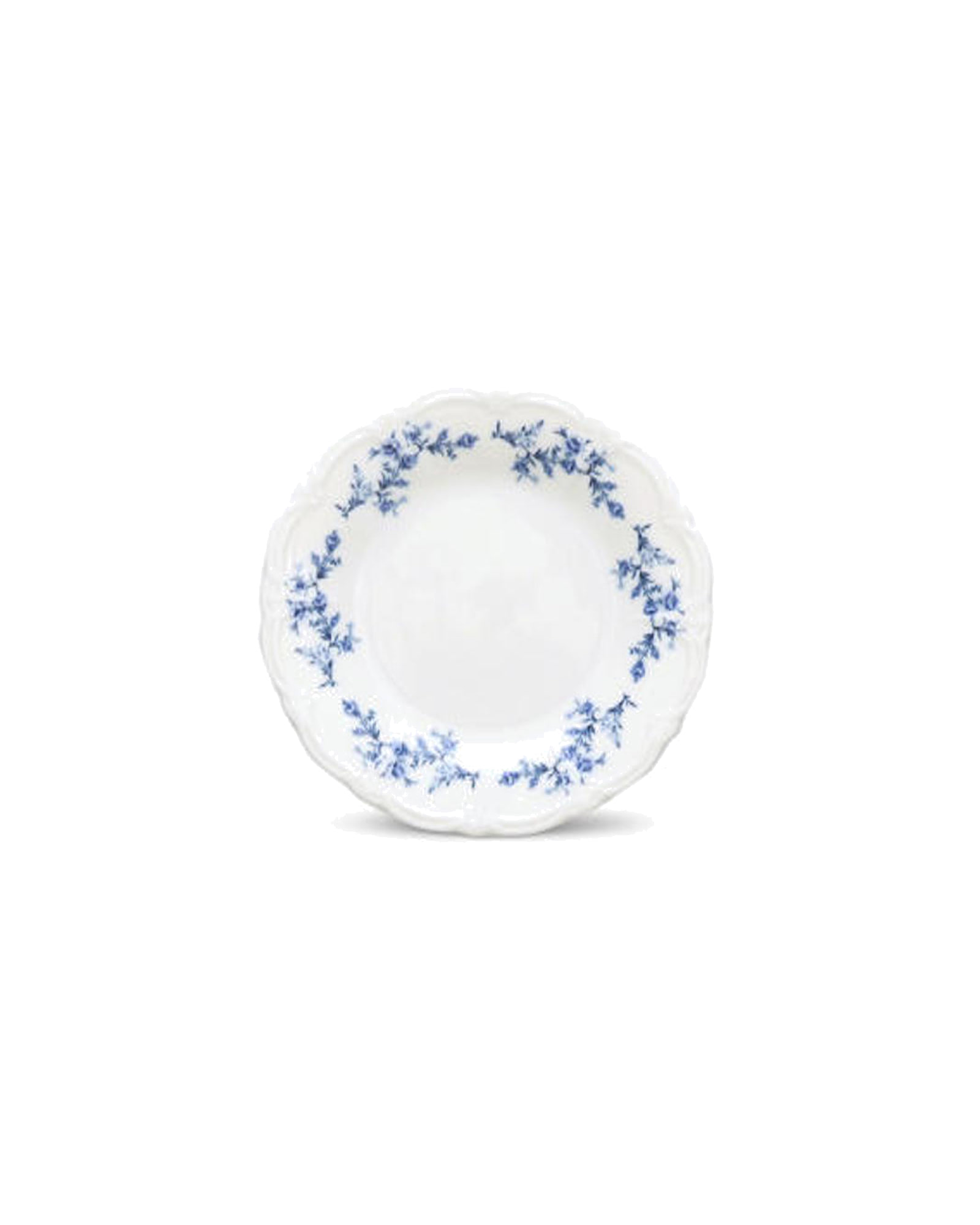 Retro Teller aus Porzellan, Blumendekor Blau, Ø 16 cm, Ansicht 1