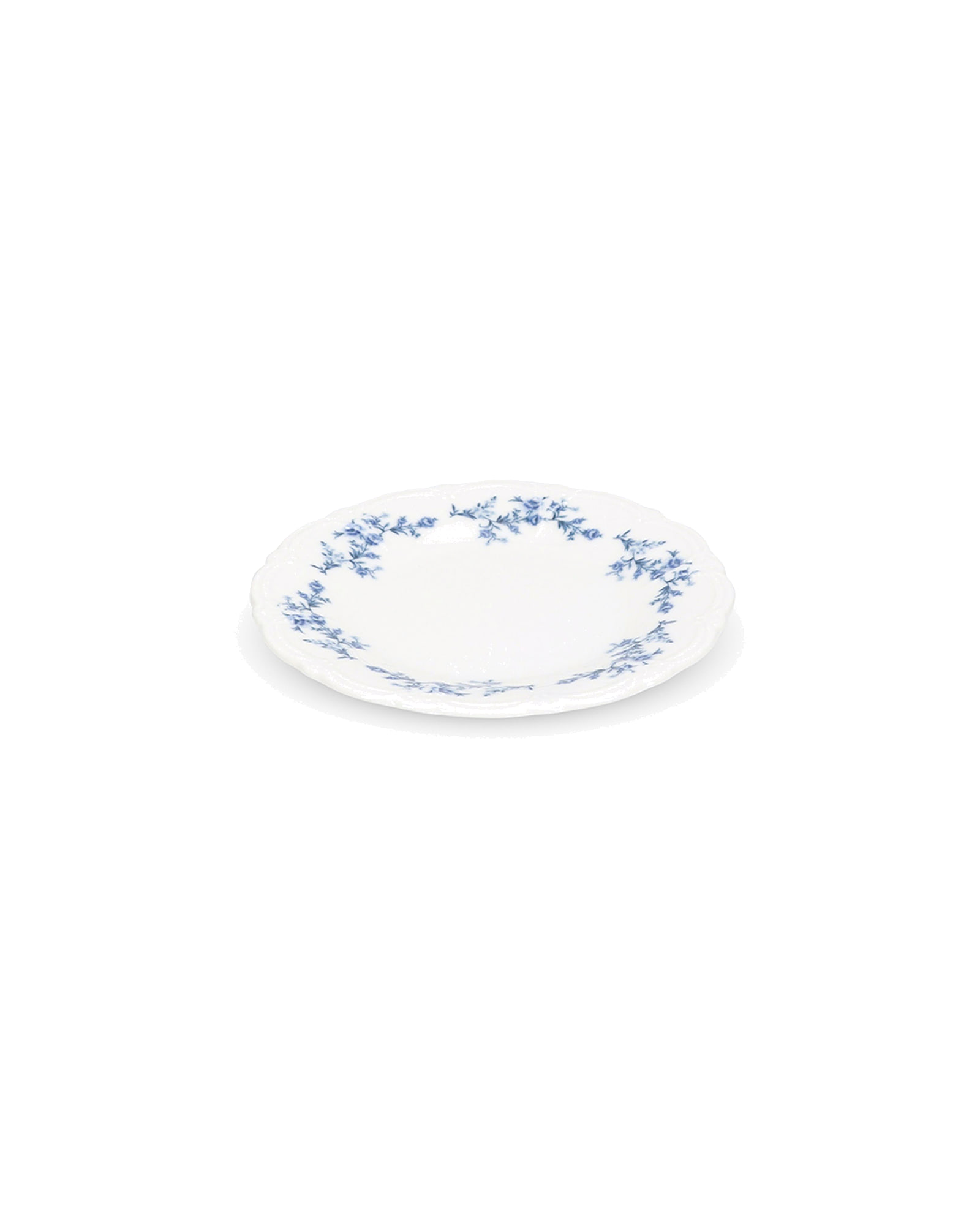 Retro Teller aus Porzellan, Blumendekor Blau, Ø 16 cm, Ansicht 3