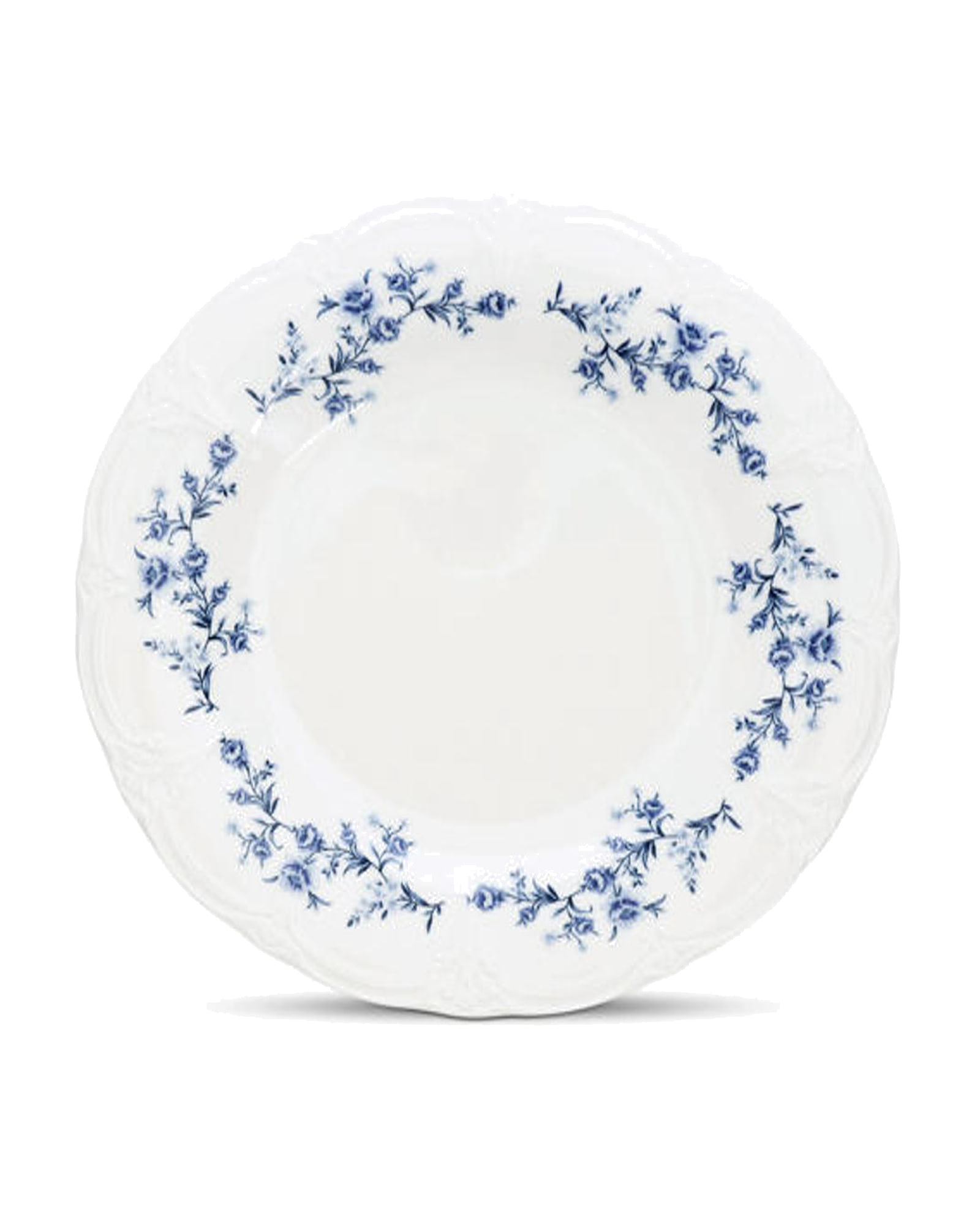 Retro Teller aus Porzellan, Blumendekor Blau, Ø 27,5 cm, Ansicht 1