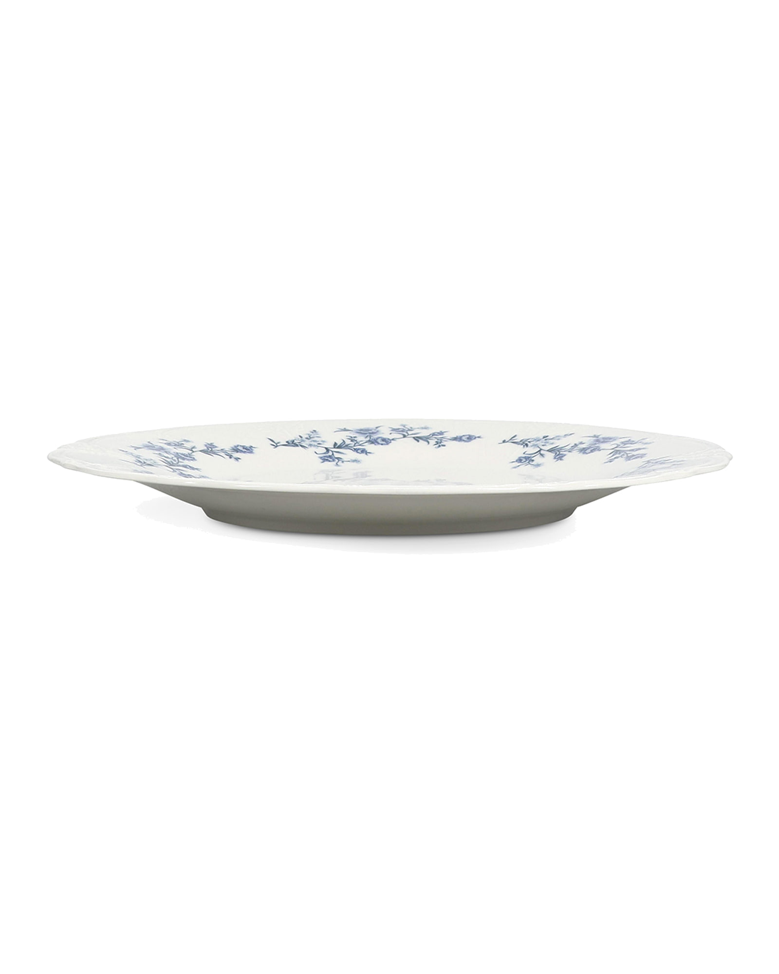 Retro Teller aus Porzellan, Blumendekor Blau, Ø 32 cm, Ansicht 3