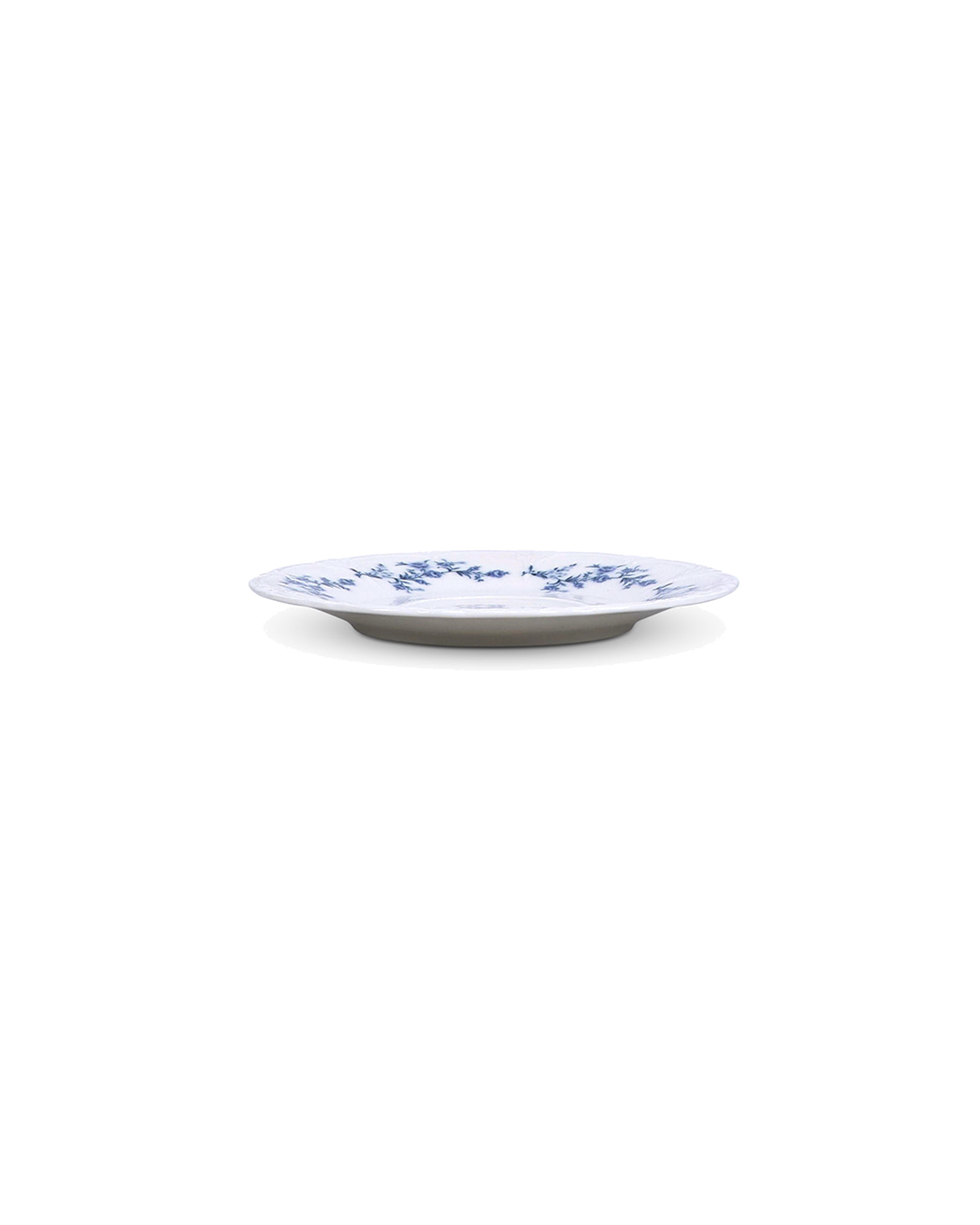 Retro Untertasse aus Porzellan, Blumendekor Blau, Ø 16,5 cm, Ansicht 2