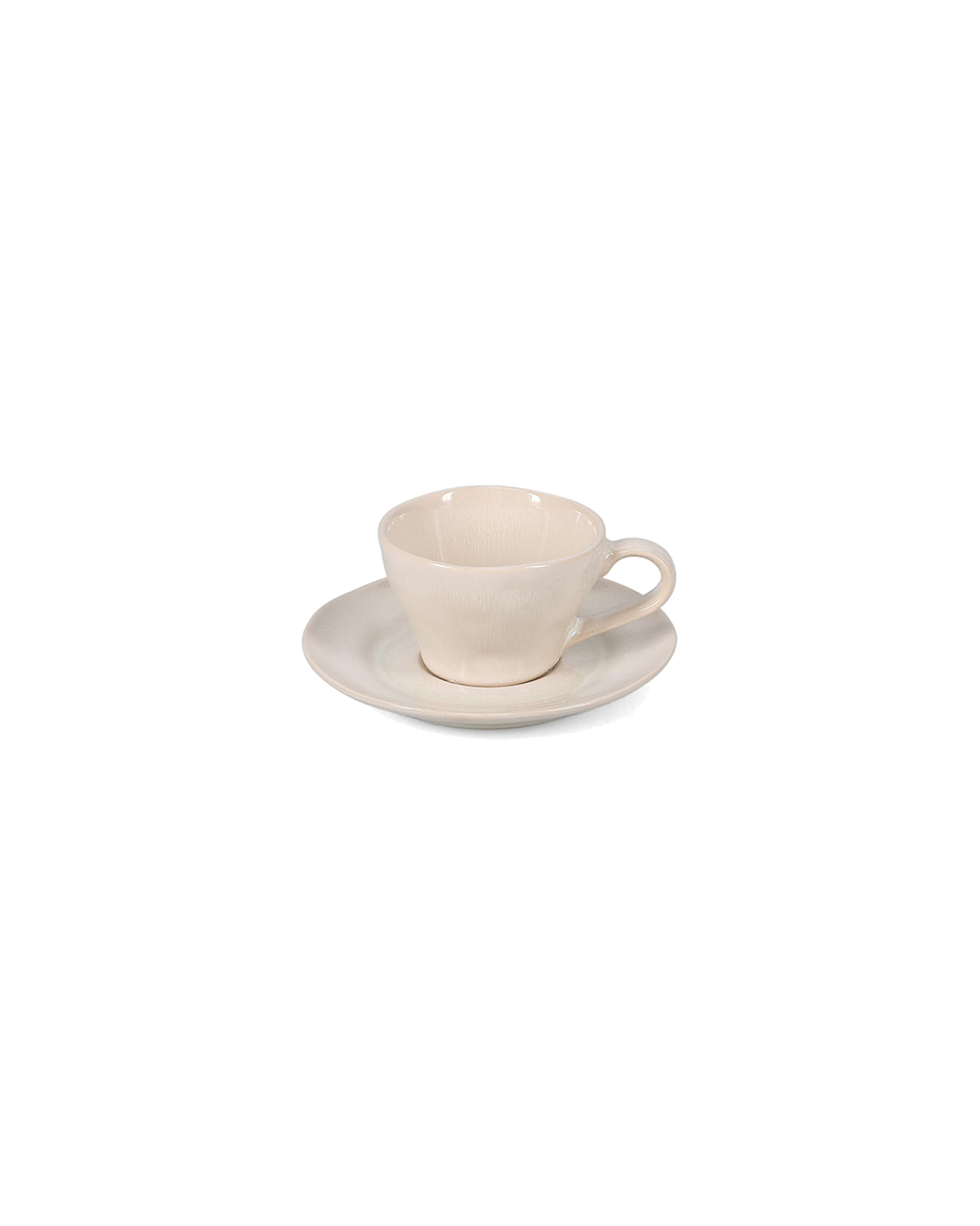 Rocca Mokka-Untertasse aus Steinzeug, Beige, Ø 12,5 cm, Ansicht 3