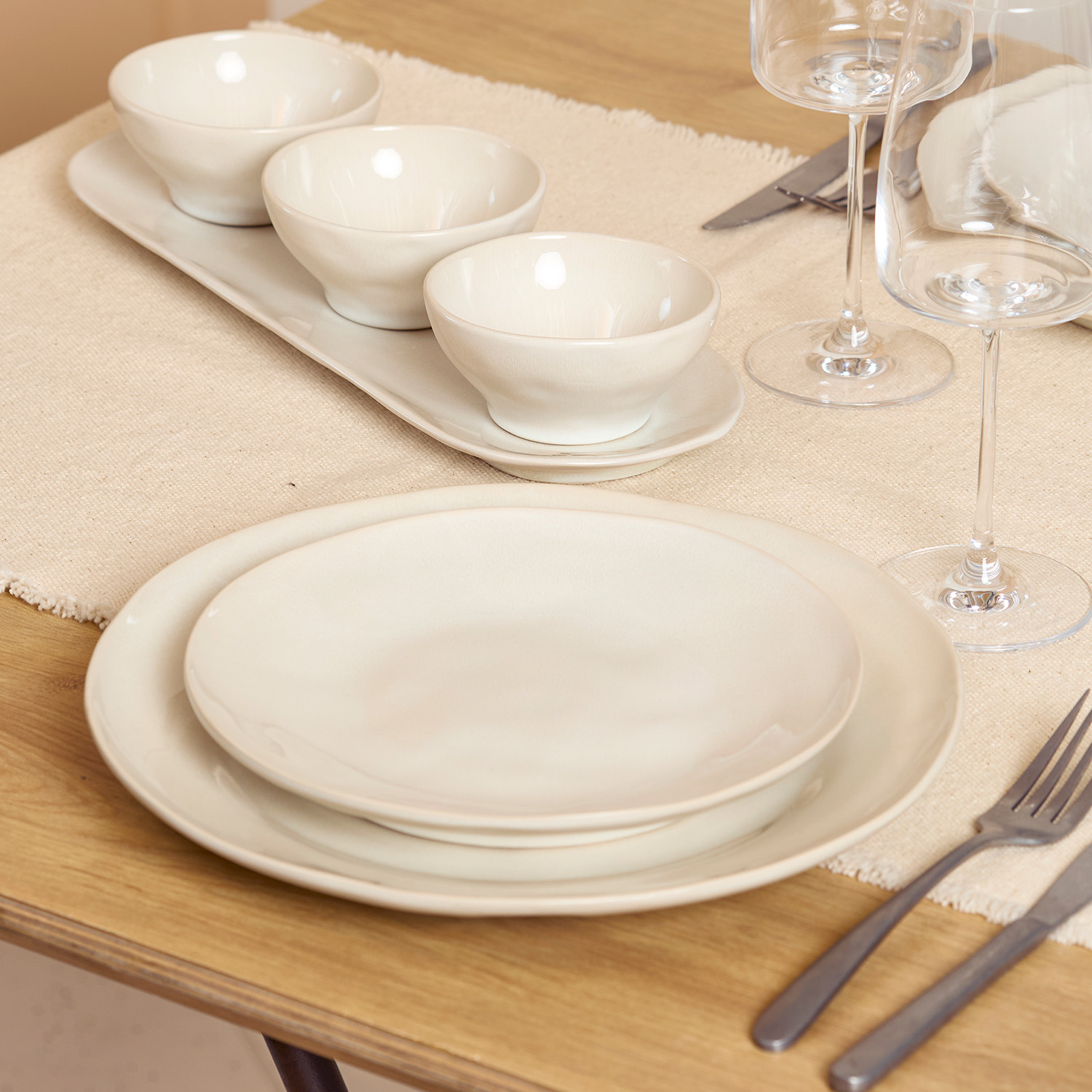 Rocca Teller aus Steinzeug, Beige, Ø 21,5 cm, Ansicht 4