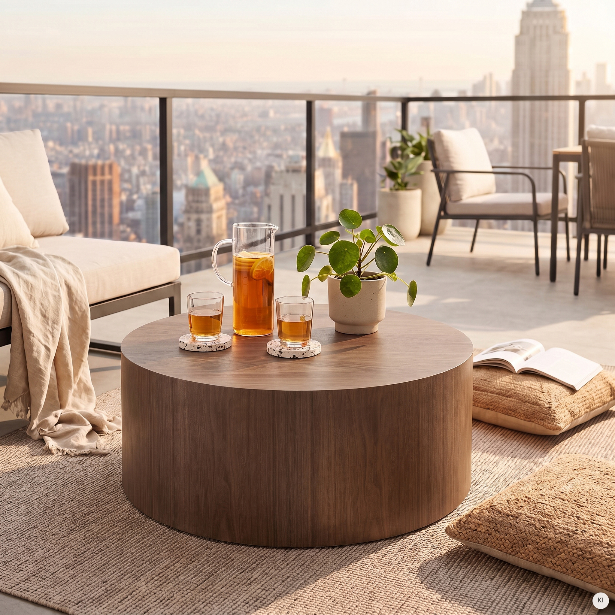 Sales Fever Couchtisch Walnuss, rund, 80 cm