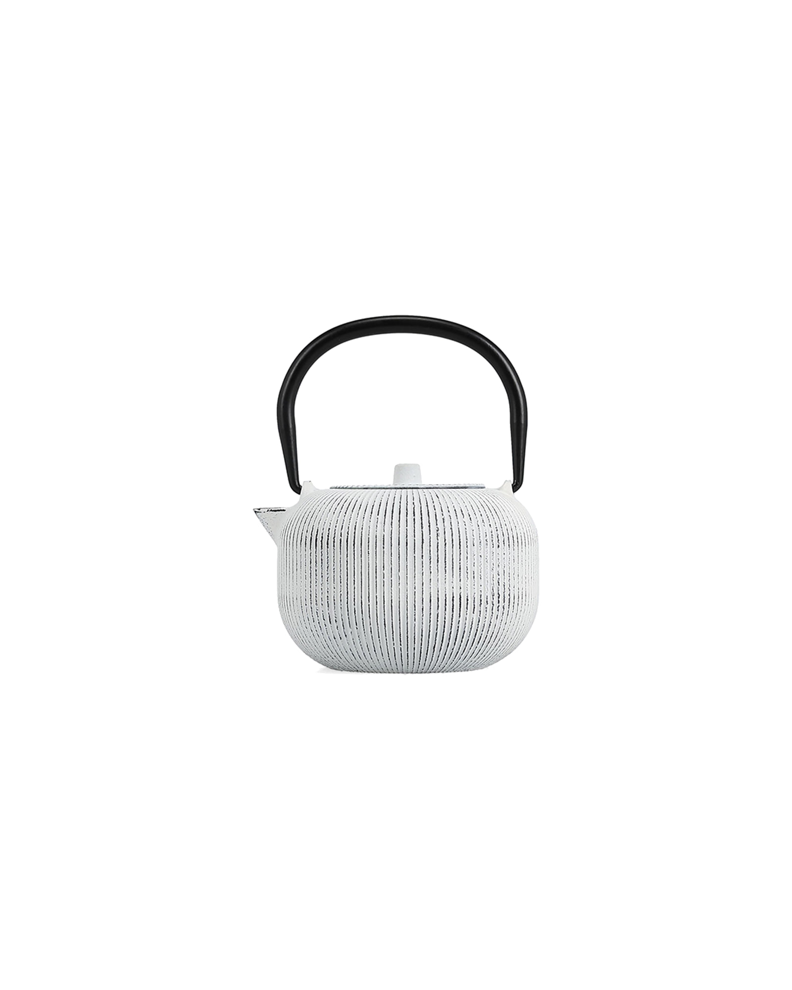 Sencha Teekanne aus Gusseisen, Linien Weiß, 350 ml, Ansicht 1