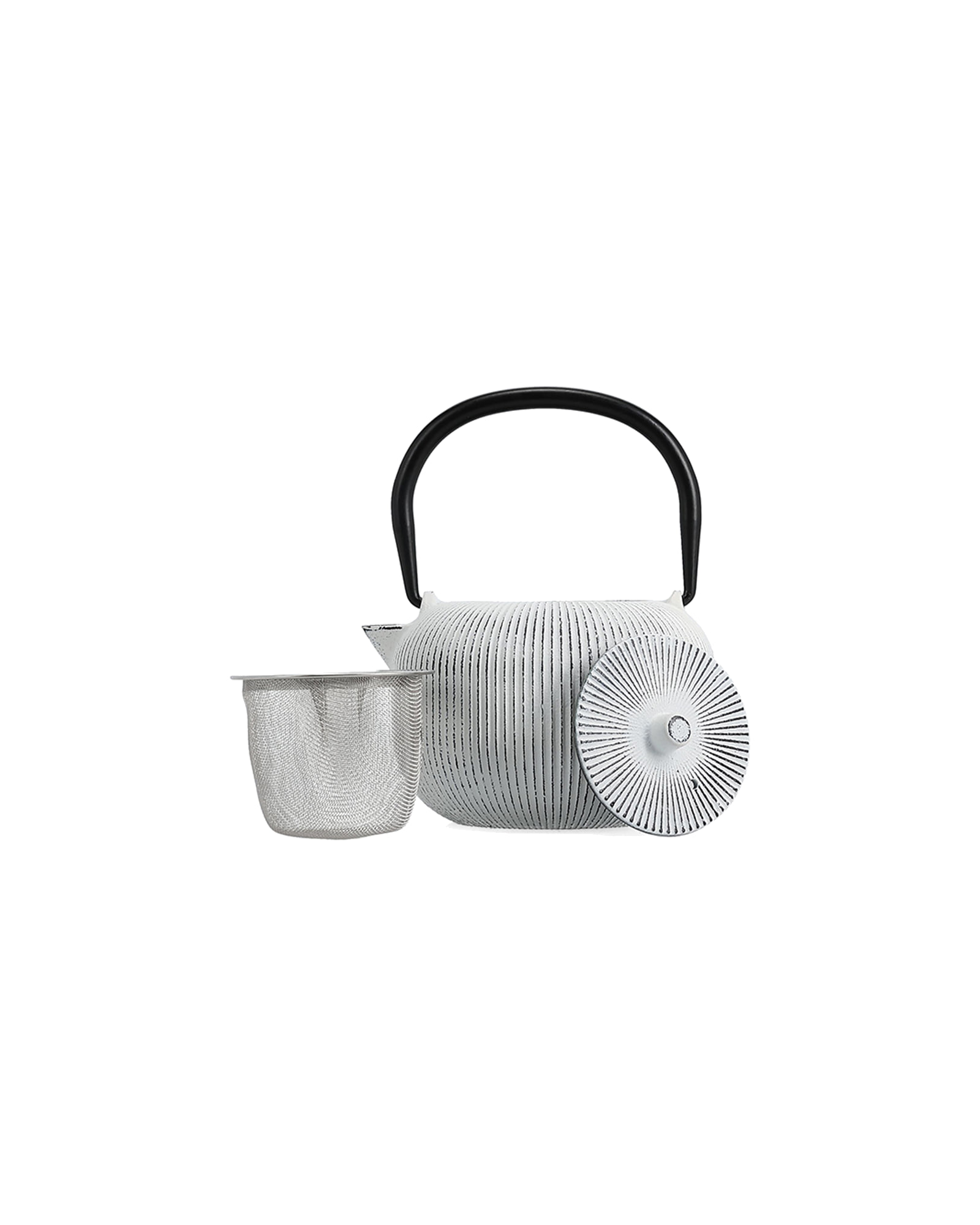 Sencha Teekanne aus Gusseisen, Linien Weiß, 350 ml, Ansicht 4