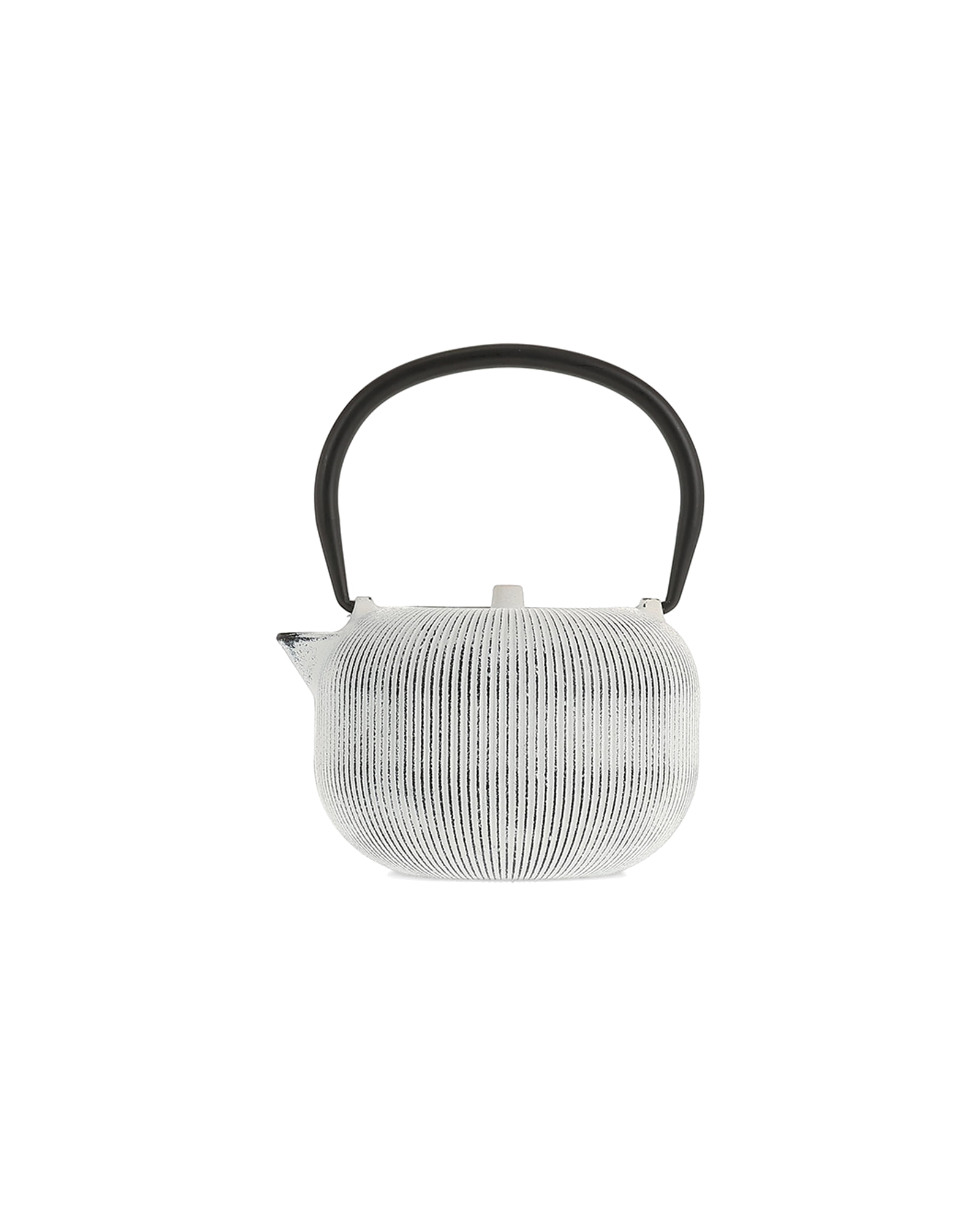 Sencha Teekanne aus Gusseisen, Linien Weiß, 700 ml, Ansicht 1