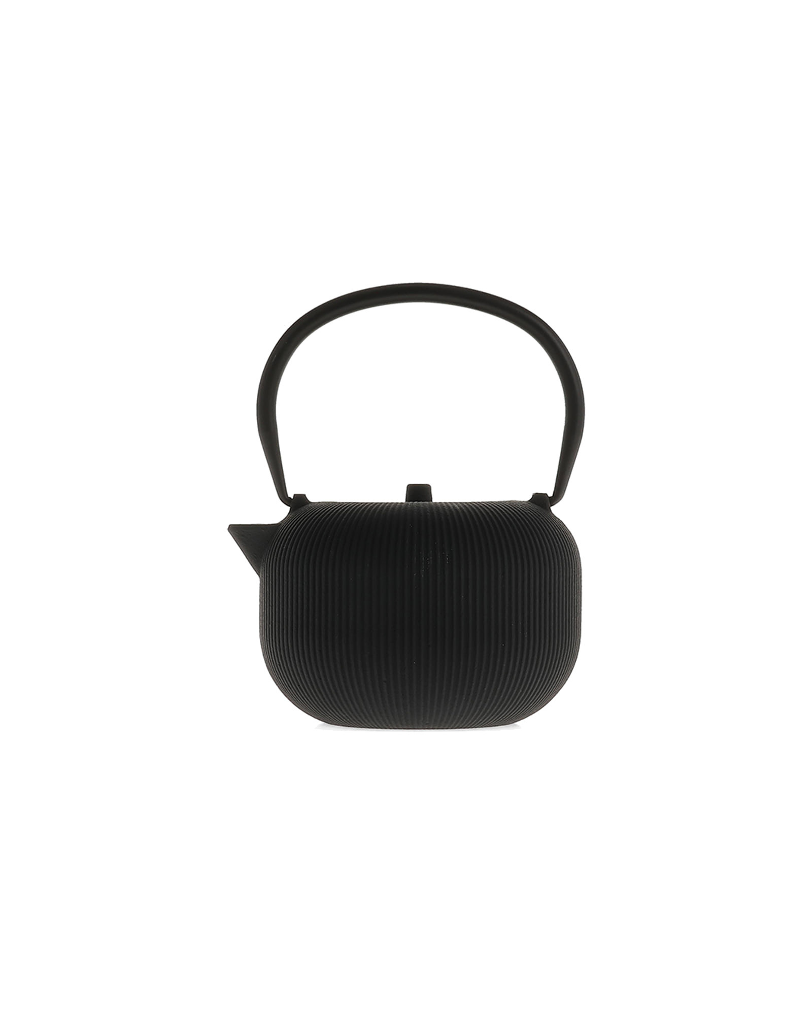 Sencha Teekanne aus Gusseisen, Linien Schwarz, 700 ml, Ansicht 1