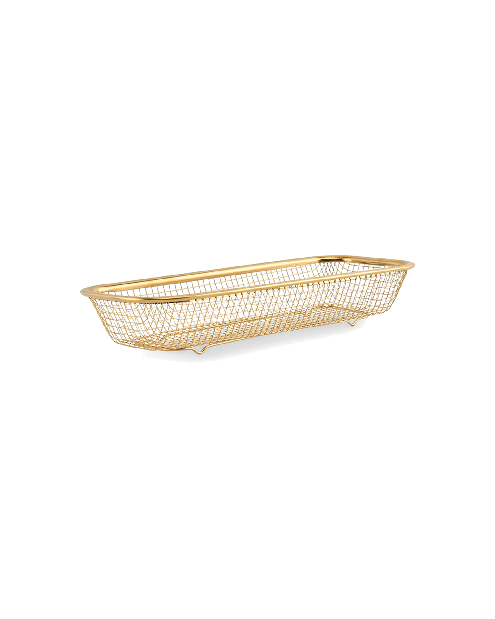 Serve Drahtkorb aus Edelstahl, Gold, 31 × 13 cm, H 5,5 cm, Ansicht 1