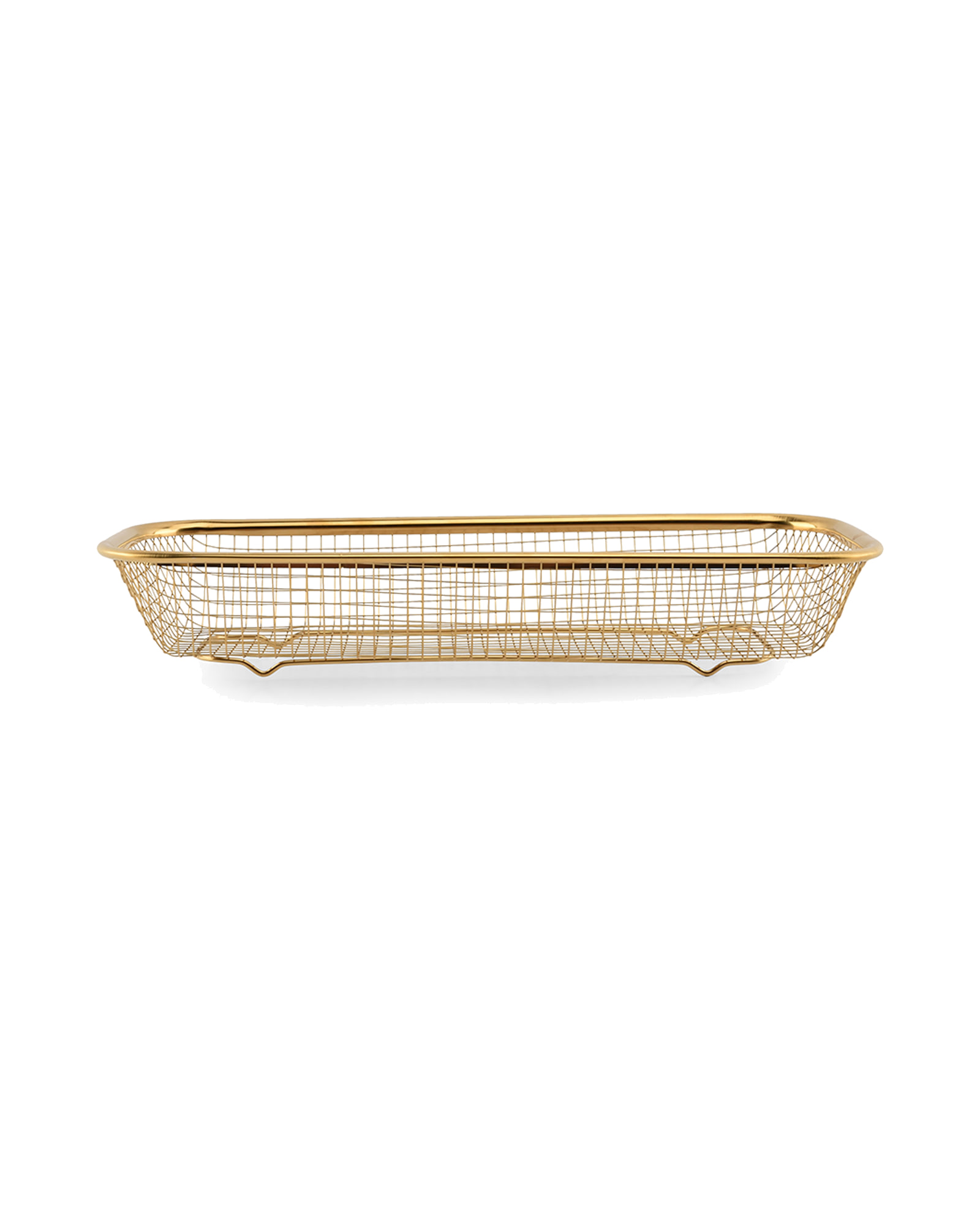 Serve Drahtkorb aus Edelstahl, Gold, 31 × 13 cm, H 5,5 cm, Ansicht 2