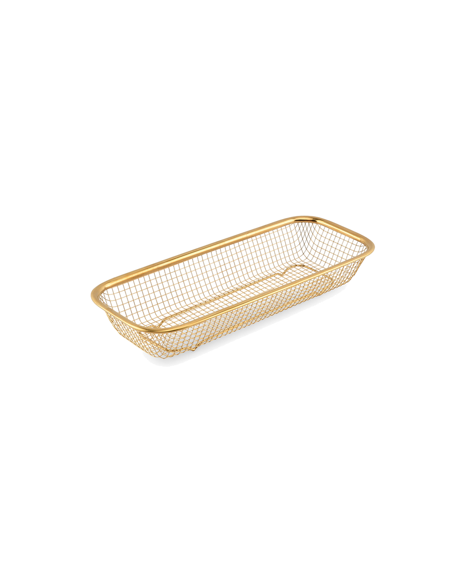 Serve Drahtkorb aus Edelstahl, Gold, 31 × 13 cm, H 5,5 cm, Ansicht 3