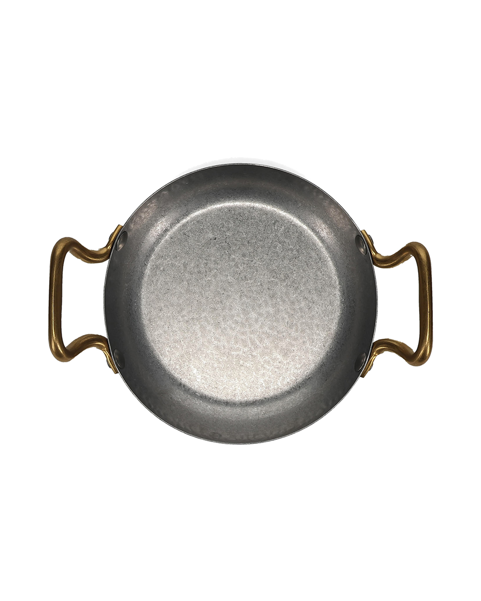 Serve Servierschale aus gehämmertem Edelstahl, mit Goldgriff, gehämmert Antiksilber, Ø 18 cm, H 3,5 cm, Ansicht 3