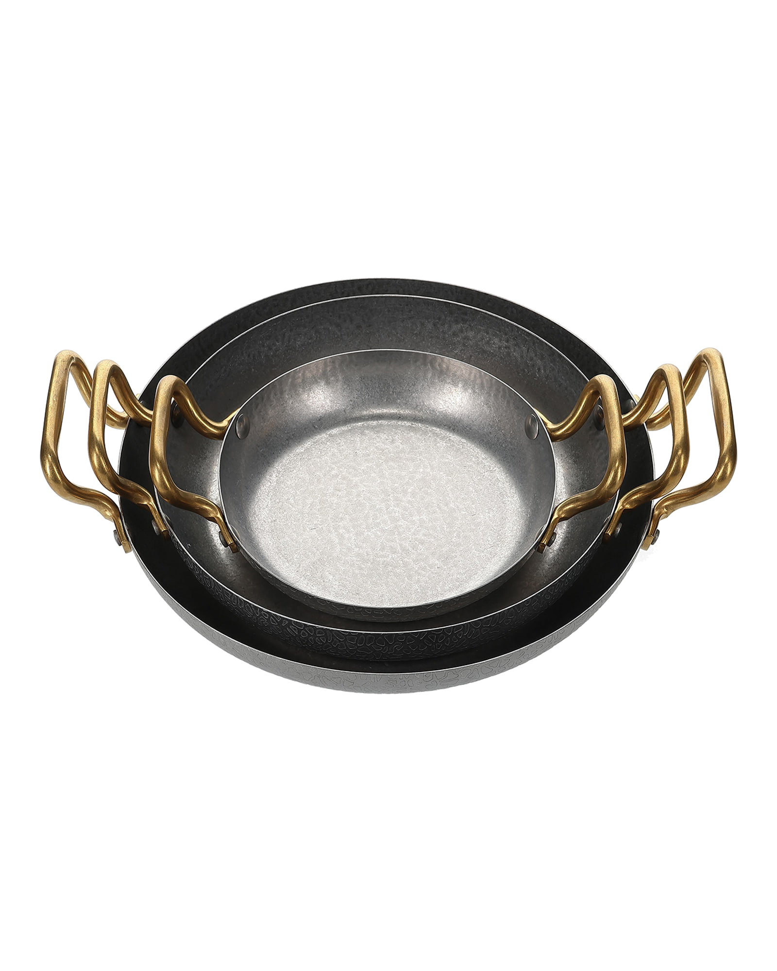 Serve Servierschale aus gehämmertem Edelstahl, mit Goldgriff, gehämmert Antiksilber, Ø 18 cm, H 3,5 cm, Ansicht 4