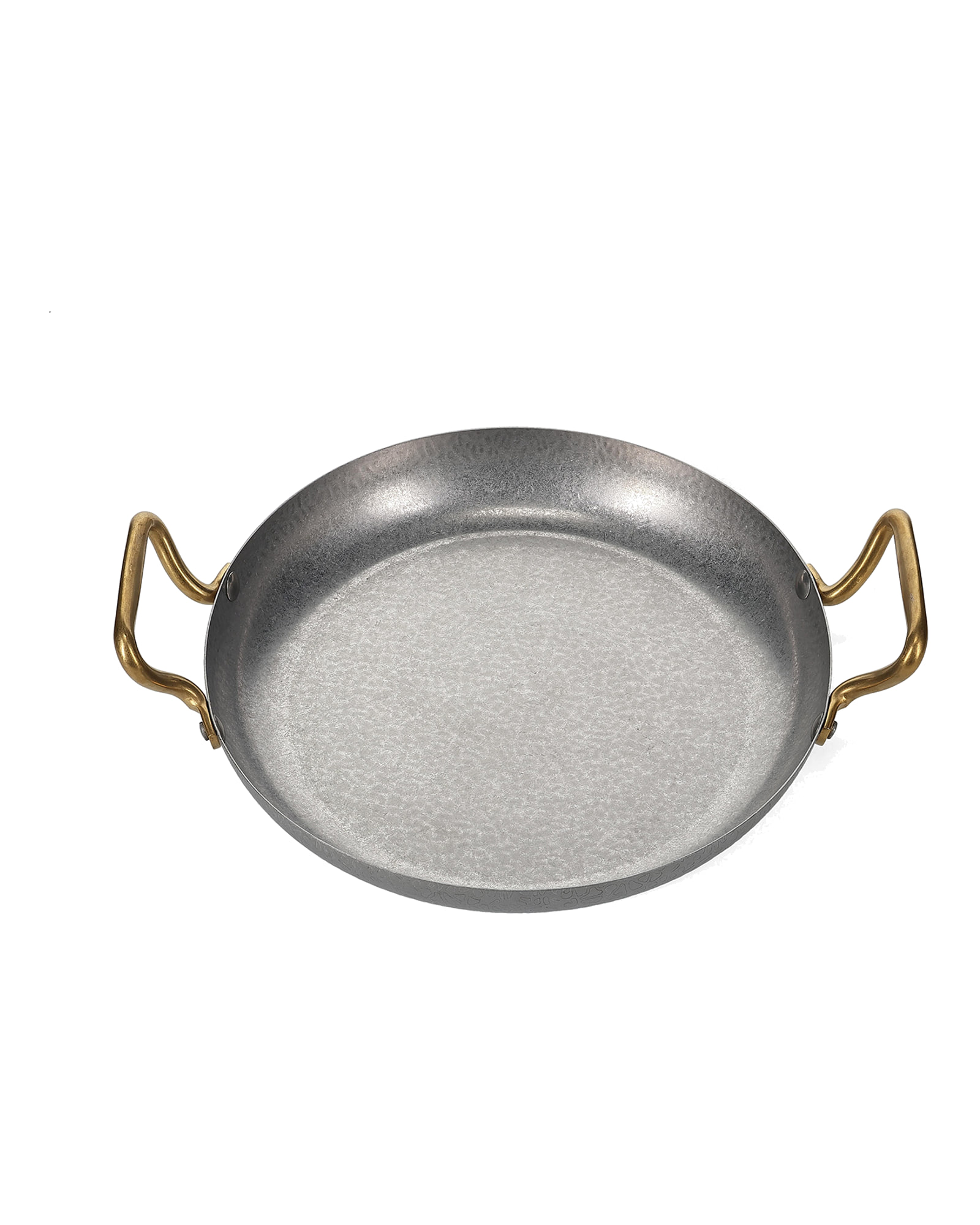 Serve Servierschale aus gehämmertem Edelstahl, mit Goldgriff, gehämmert Antiksilber, Ø 28 cm, H 5 cm, Ansicht 2