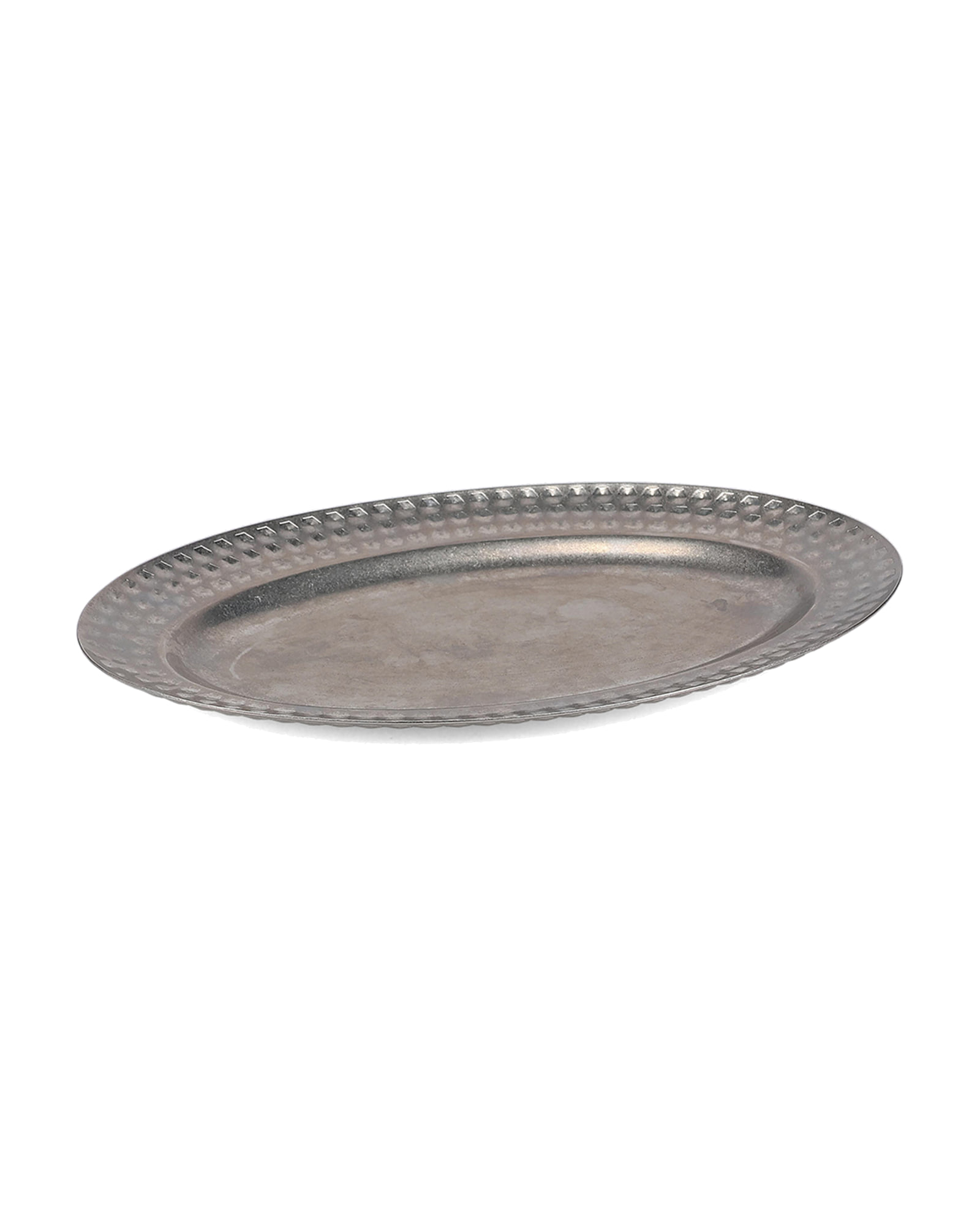 Serve Servierschale aus Edelstahl, mit strukturiertem Rand Antiksilber, 30 × 20 cm, Ansicht 2
