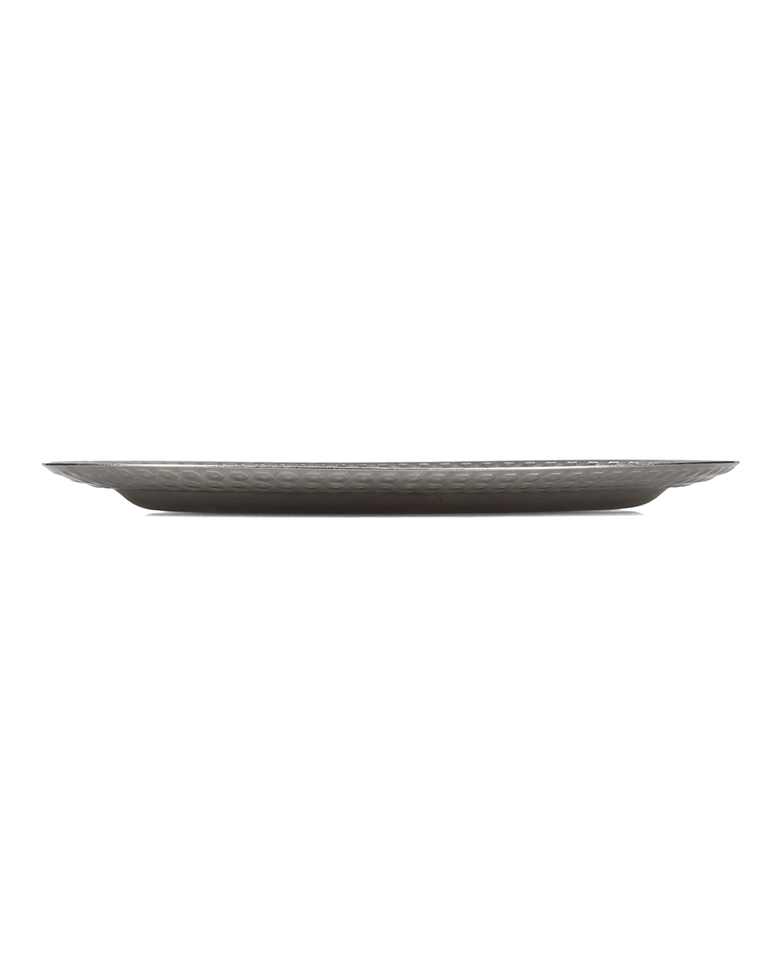 Serve Servierschale aus Edelstahl, mit strukturiertem Rand Antiksilber, 30 × 20 cm, Ansicht 3