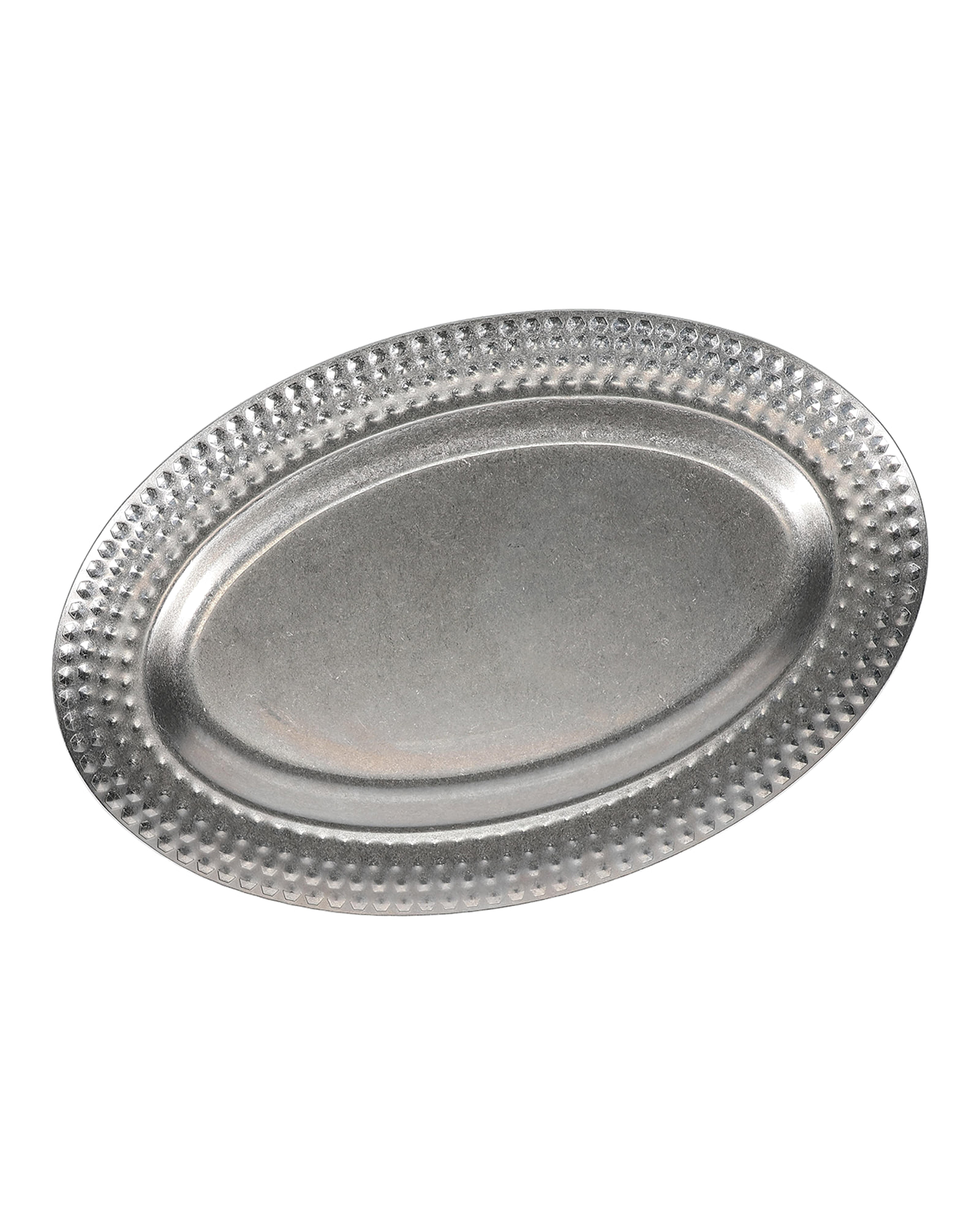 Serve Servierschale aus Edelstahl, mit strukturiertem Rand Antiksilber, 35 × 23 cm, Ansicht 1