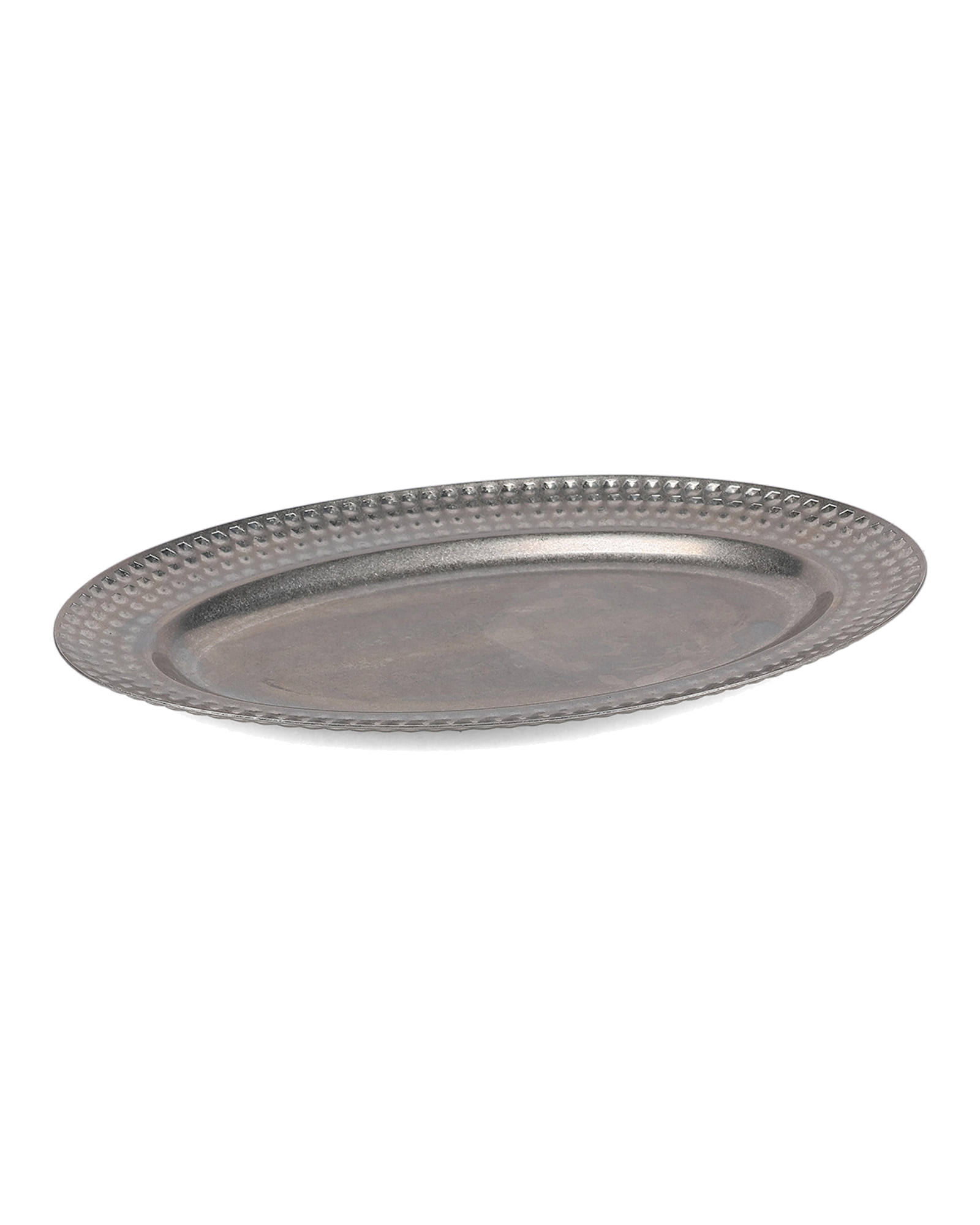 Serve Servierschale aus Edelstahl, mit strukturiertem Rand Antiksilber, 35 × 23 cm, Ansicht 2
