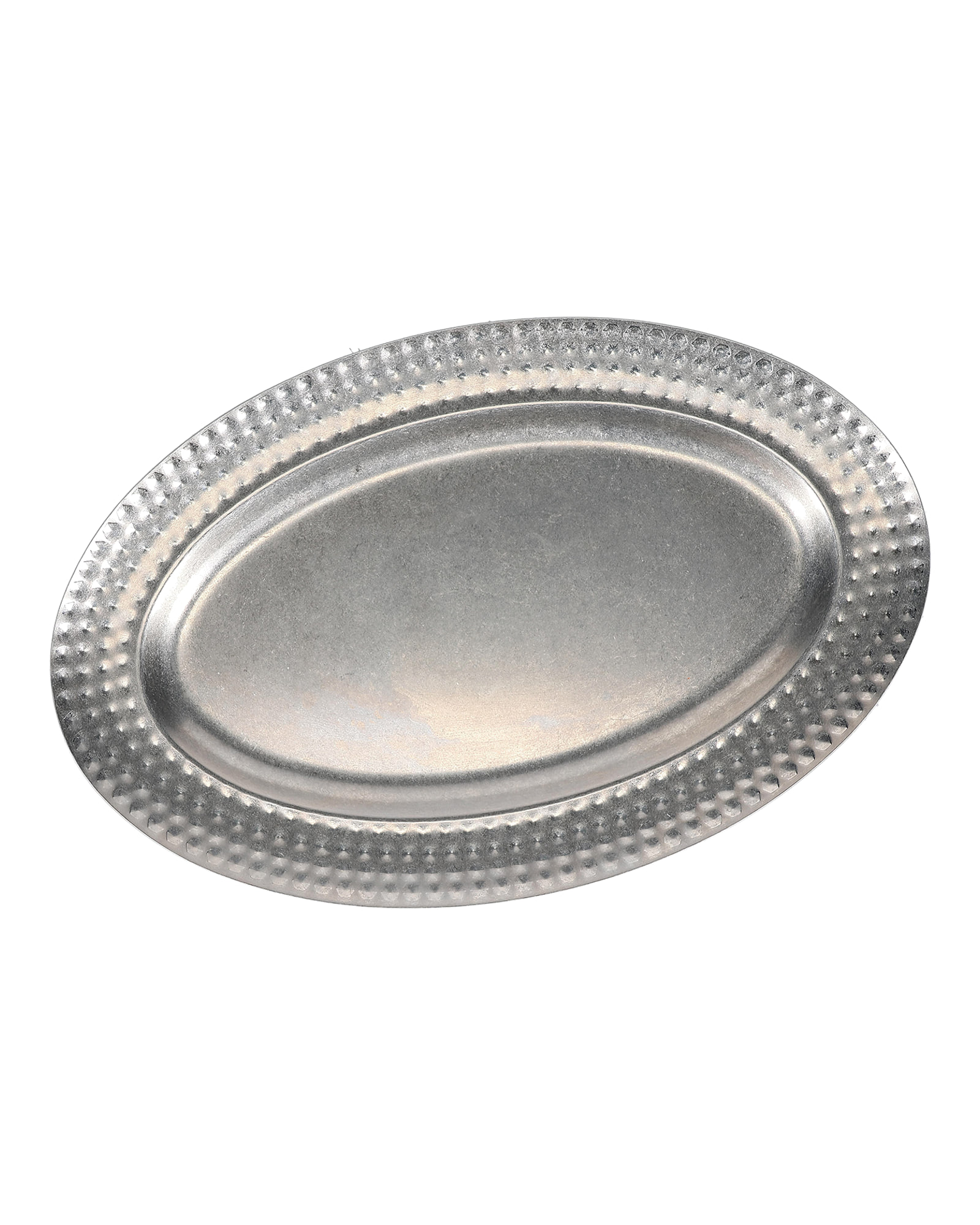 Serve Servierschale aus Edelstahl, mit strukturiertem Rand Antiksilber, 41 × 26,5 cm, Ansicht 1