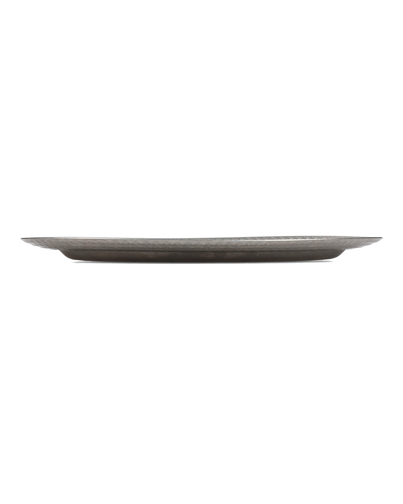 Serve Servierschale aus Edelstahl, mit strukturiertem Rand Antiksilber, 41 × 26,5 cm, Ansicht 3