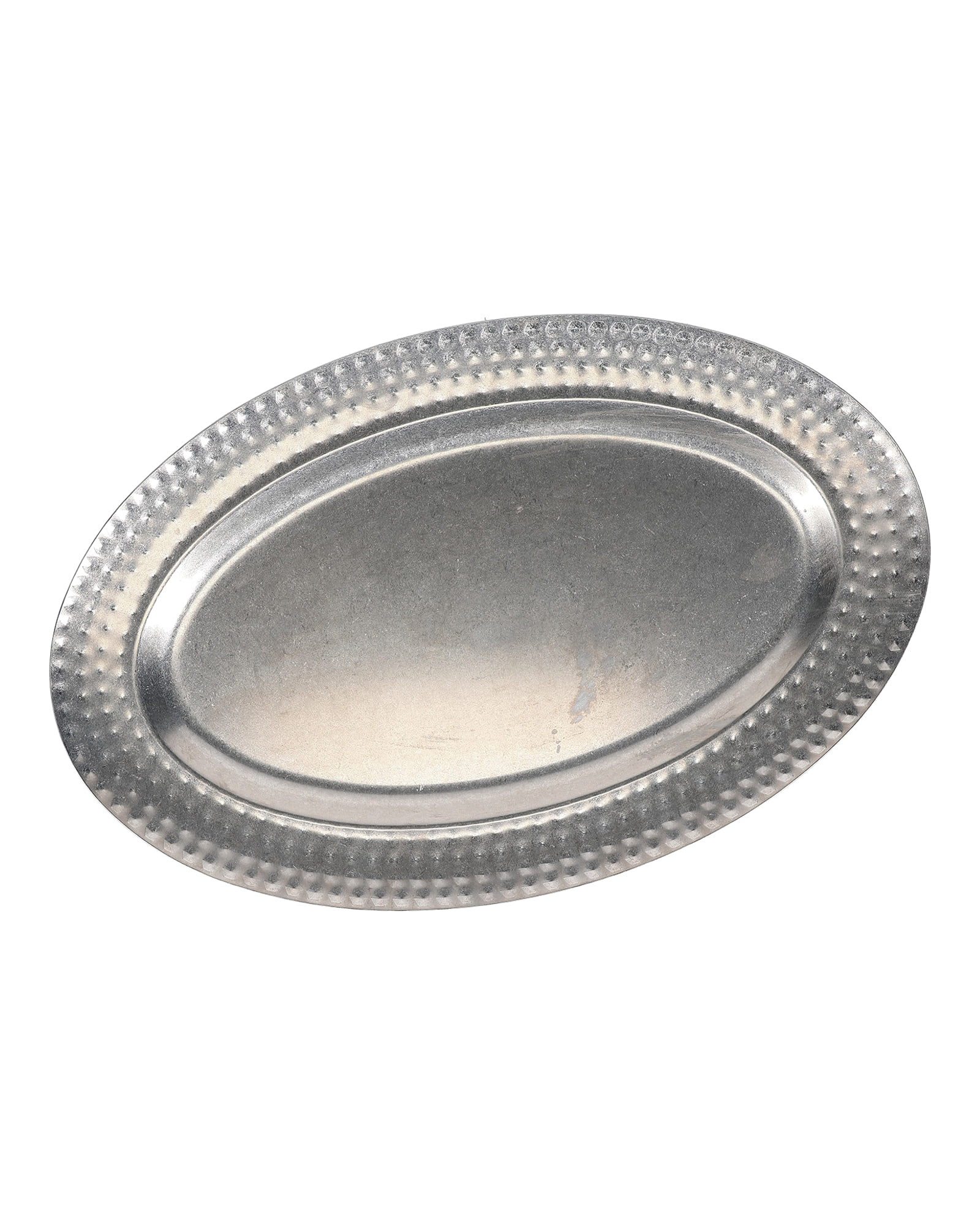 Serve Servierschale aus Edelstahl, mit strukturiertem Rand Antiksilber, 48 × 31 cm, Ansicht 1