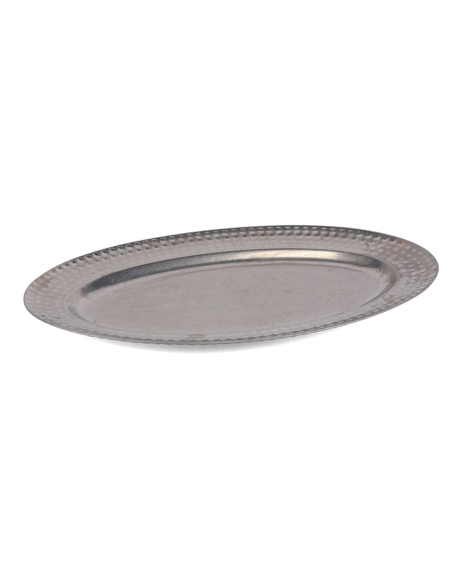 Serve Servierschale aus Edelstahl, mit strukturiertem Rand Antiksilber, 48 × 31 cm, Ansicht 2