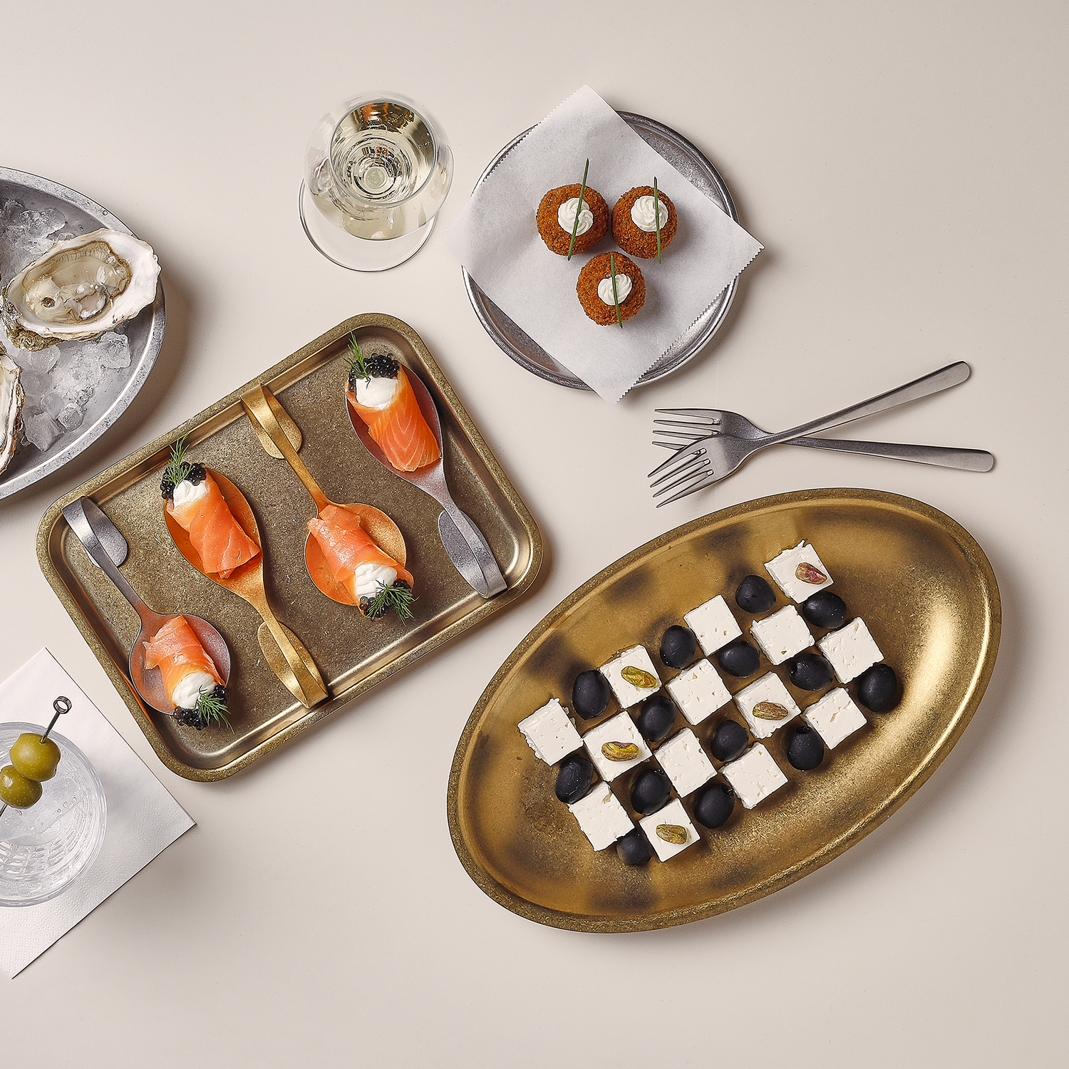 Serve Snacklöffel oval aus Edelstahl, Antikgold, Ansicht 3