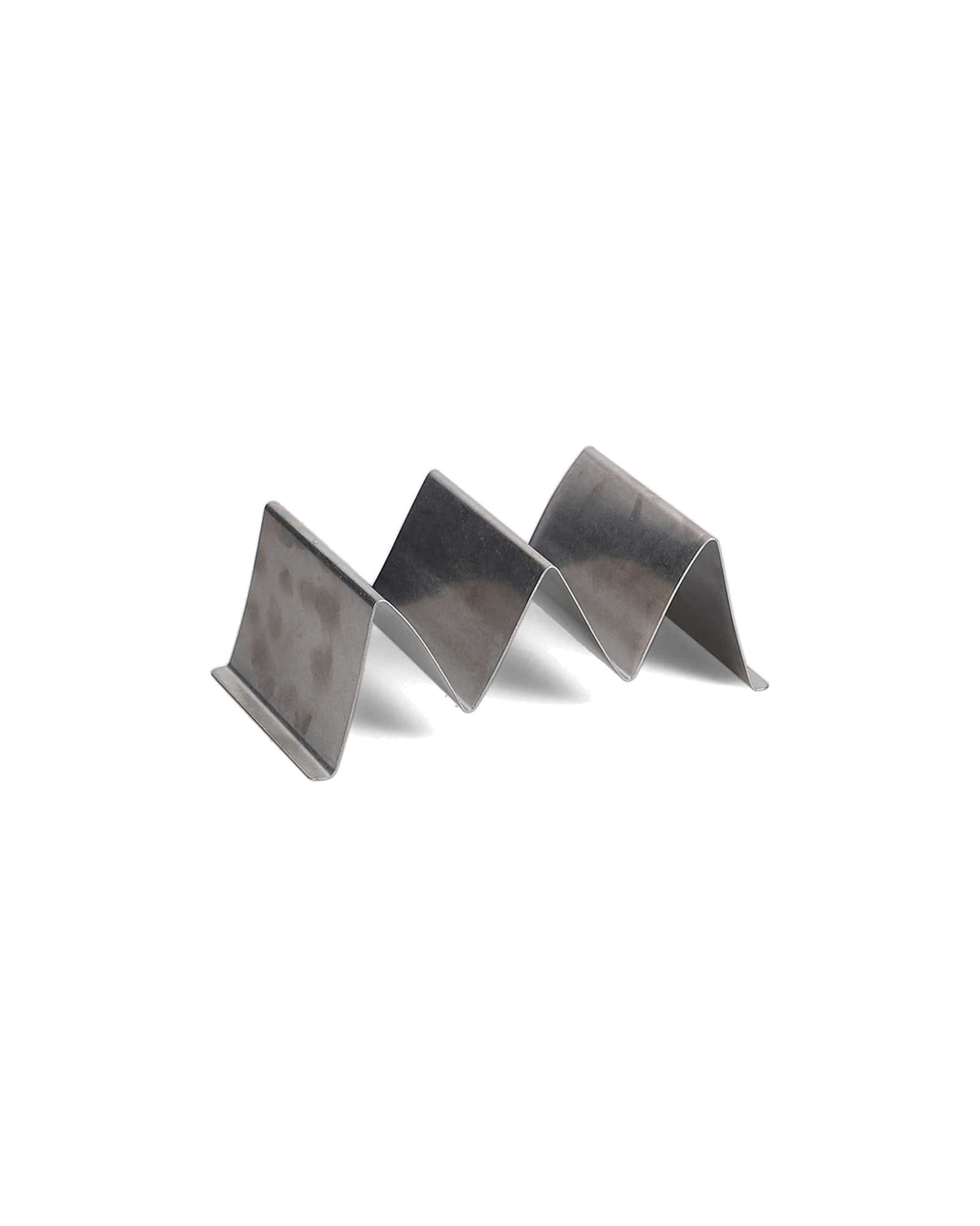 Serve Tacohalter aus Edelstahl, Antiksilber, 19 × 10 cm, H 6 cm, 3 Fächer, Ansicht 1