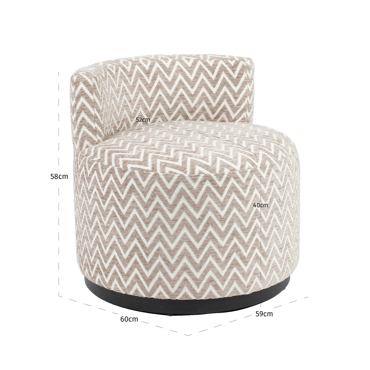 Sessel Franny, Sand chevron von Richmond Interiors, Maßzeichnung 6