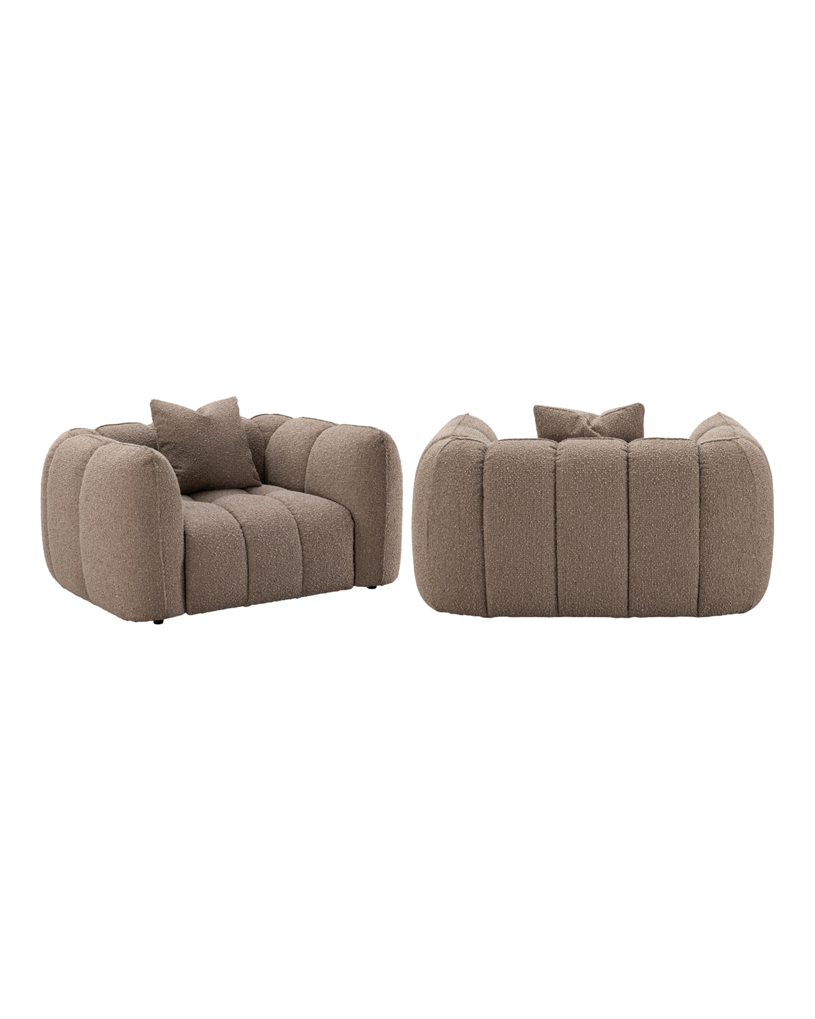 Sessel Hogan, Mocca chunky, feuerhemmend von Richmond Interiors, Produktansicht 3