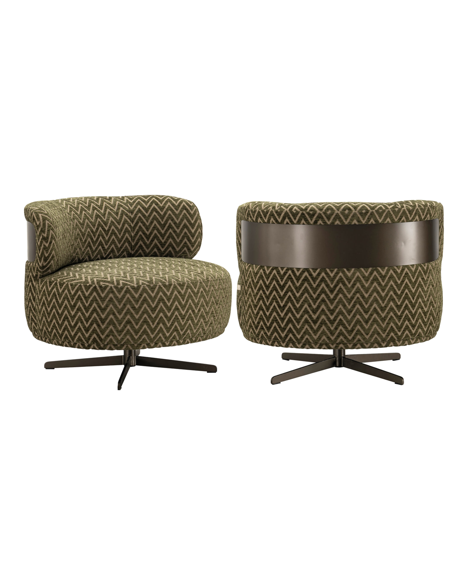 Sessel Lauren, Moss chevron, drehbar von Richmond Interiors, Produktansicht 2