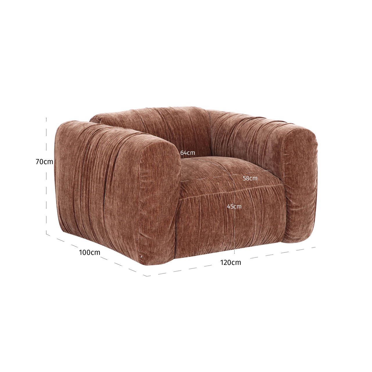 Sessel Monty, Be straight coffee von Richmond Interiors, Maßzeichnung 9
