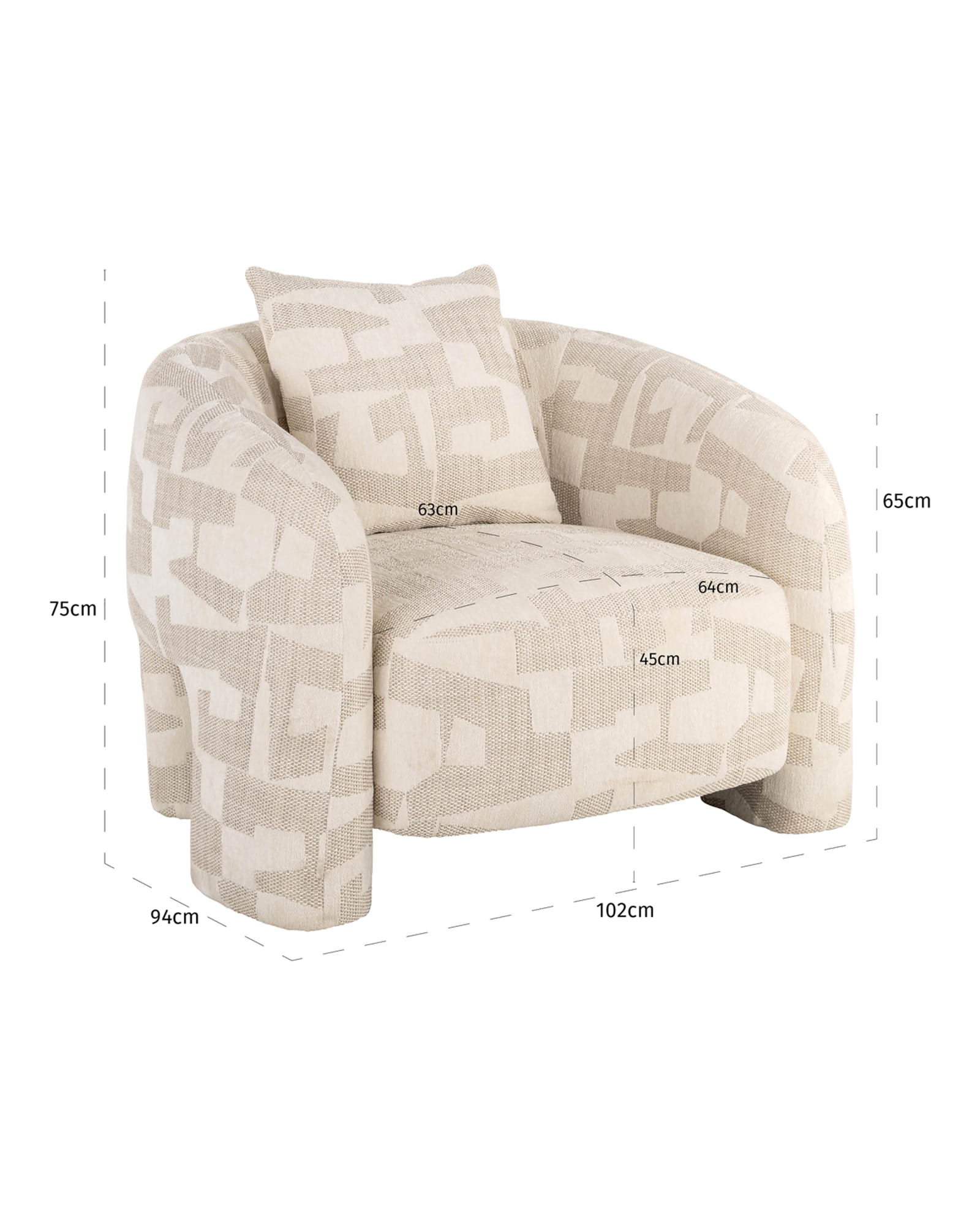 Sessel Tuscany, Beige graffic von Richmond Interiors, Produktansicht 8