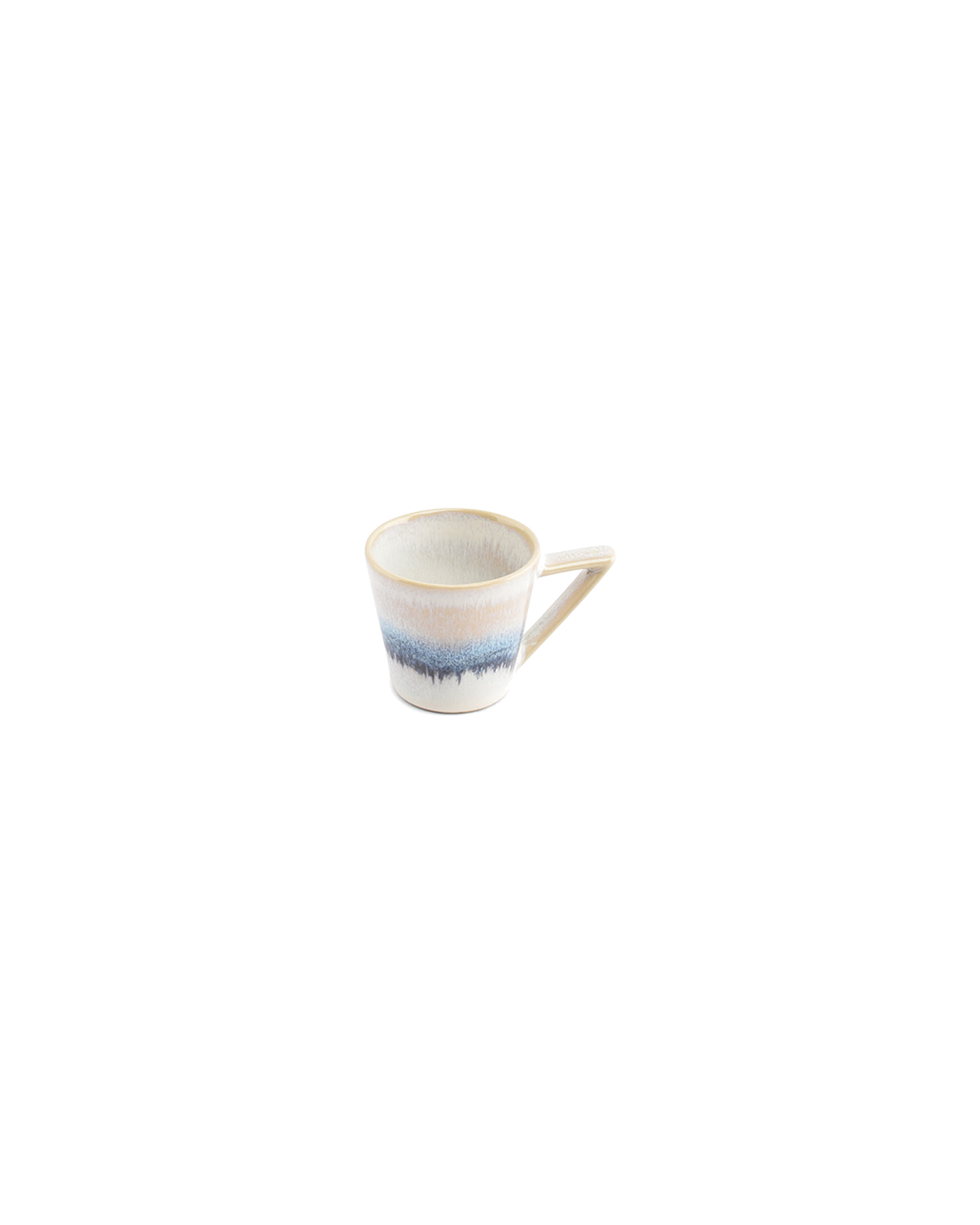 Stripes Mokkatasse aus Steinzeug, Blau, 100 ml, Ansicht 2