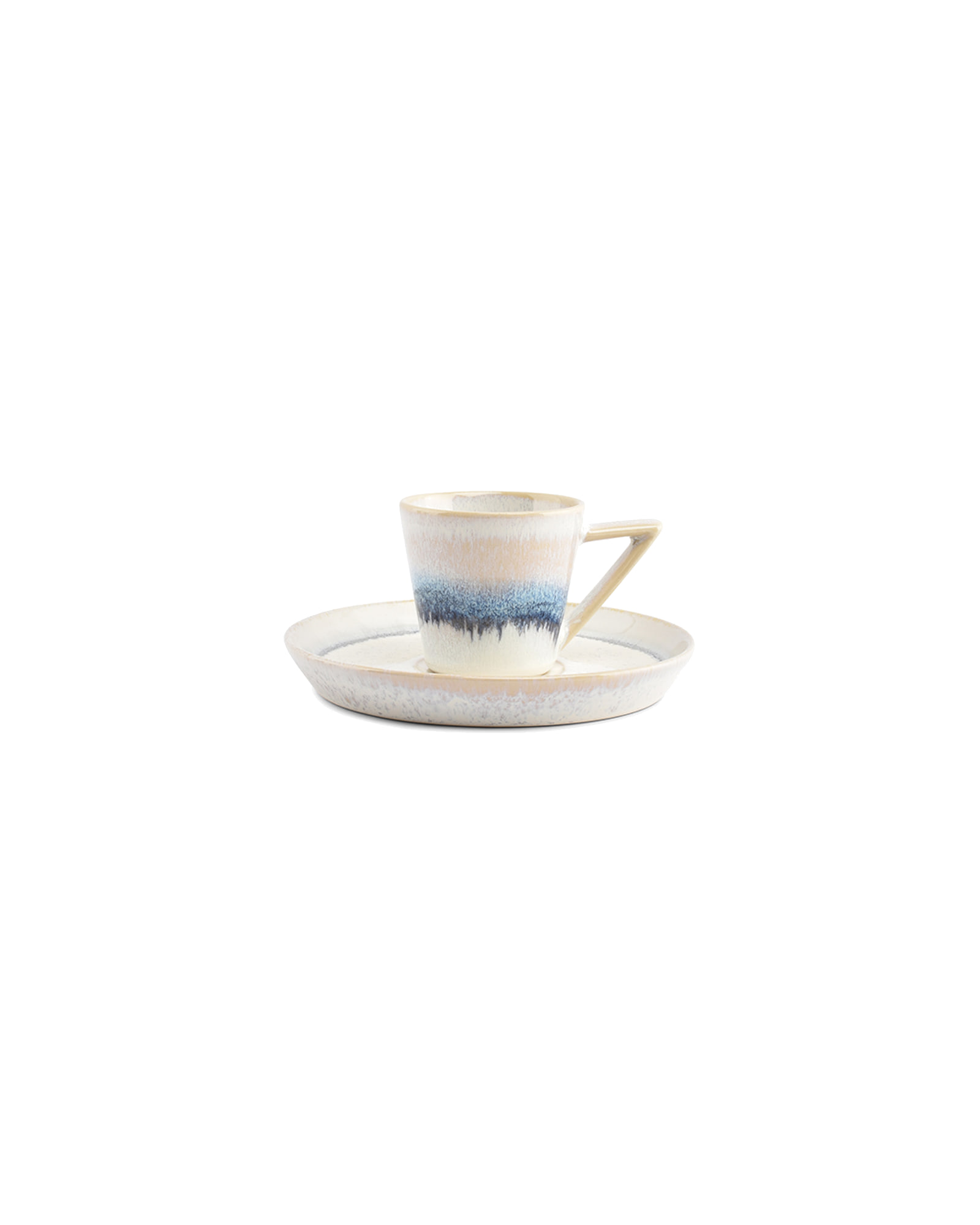 Stripes Mokkatasse aus Steinzeug, Blau, 100 ml, Ansicht 3