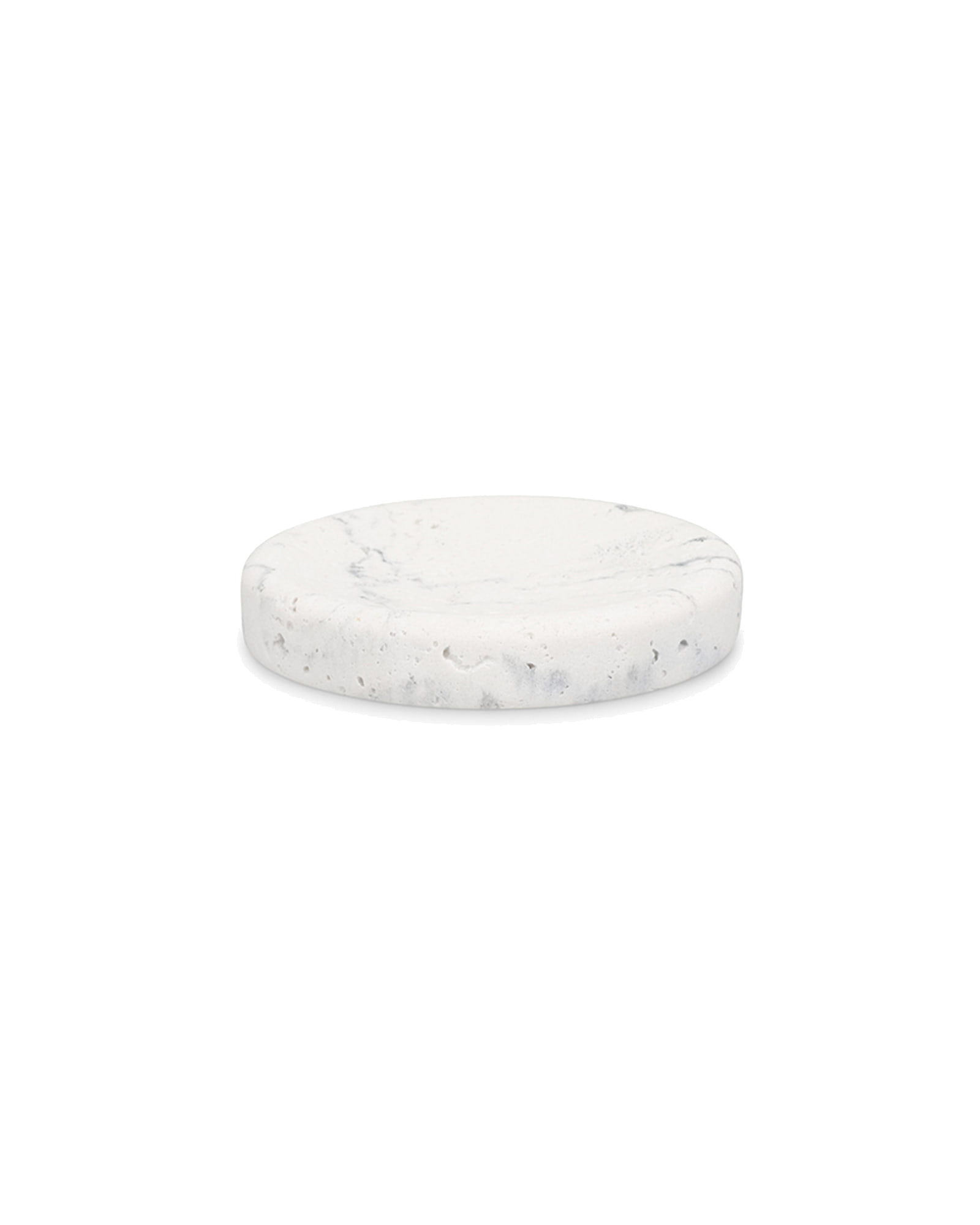 Suds Seifenschale aus Polyresin, Marmor Weiß, Ø 11,5 cm, H 2 cm