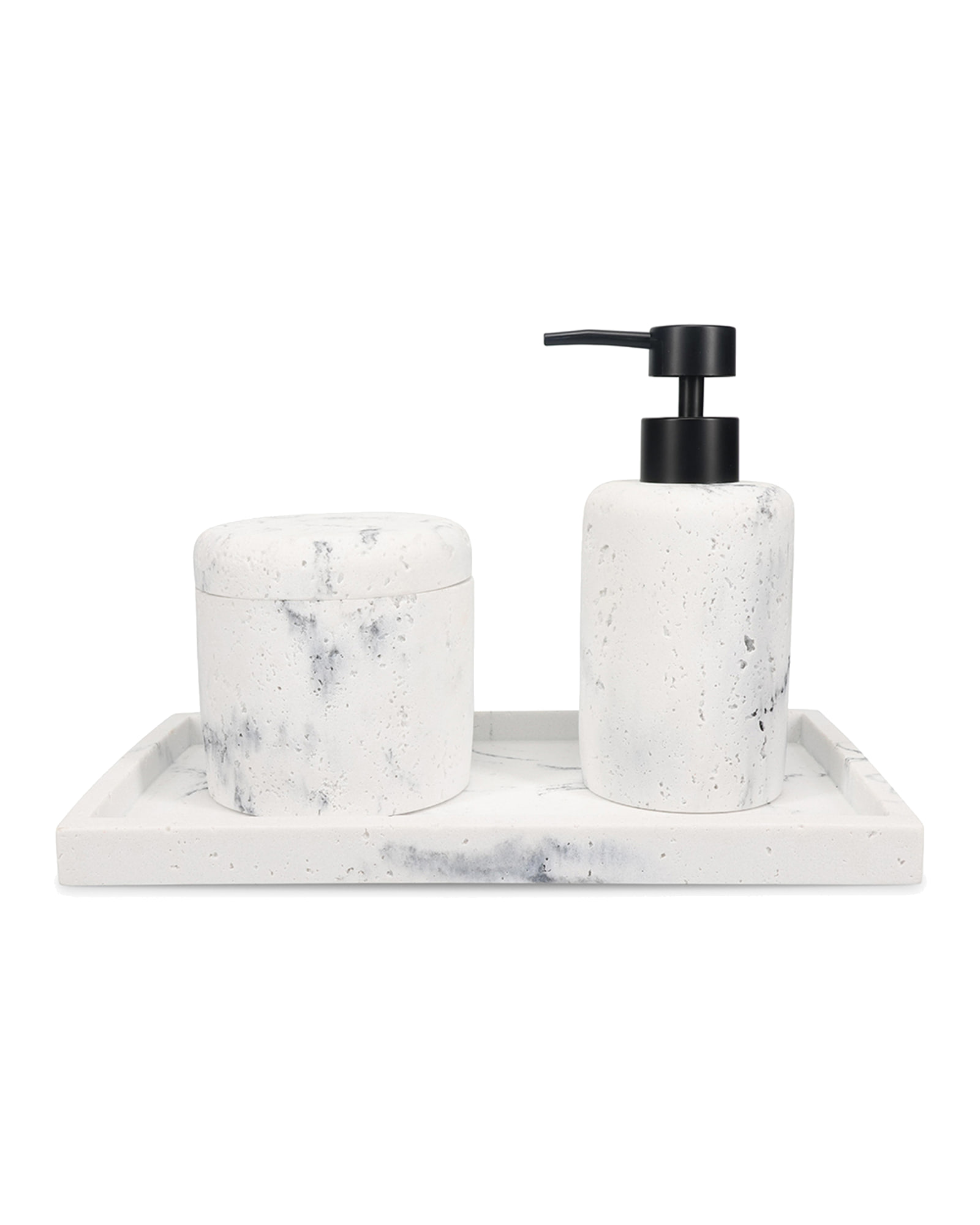 Suds Seifenschale aus Polyresin, Marmor Weiß, 27 × 15,5 cm, H 2 cm, Ansicht 3