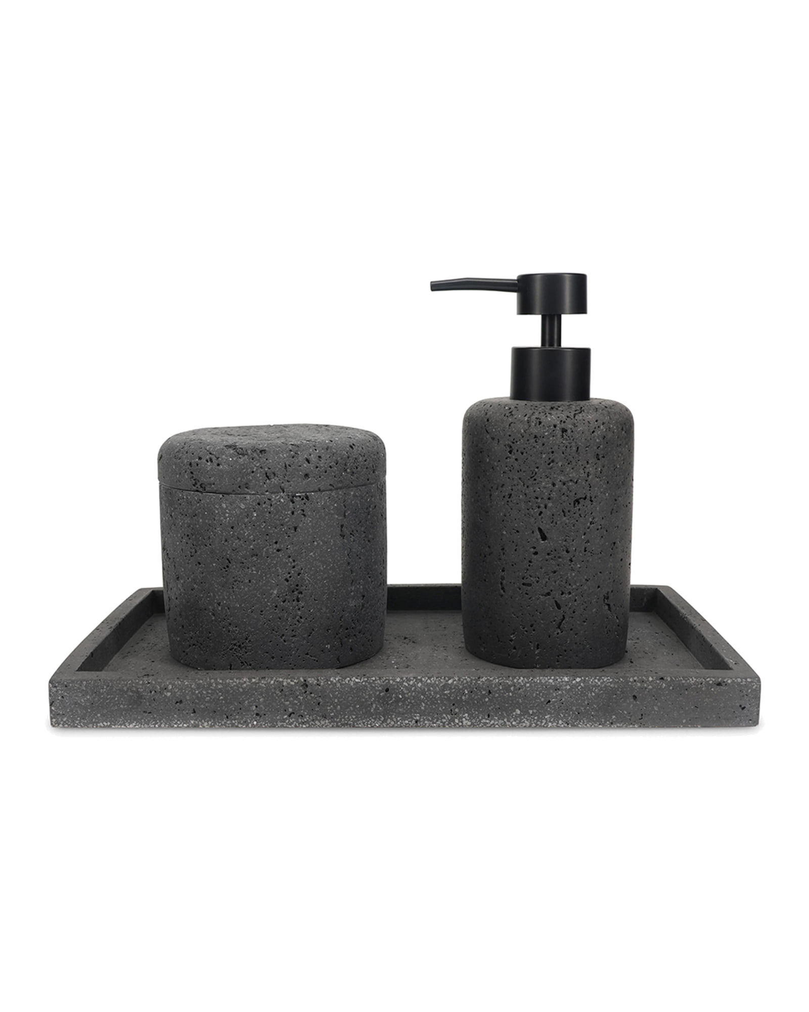 Suds Seifenschale aus Polyresin, Anthrazitgrau, 27 × 15,5 cm, H 2 cm, Ansicht 3