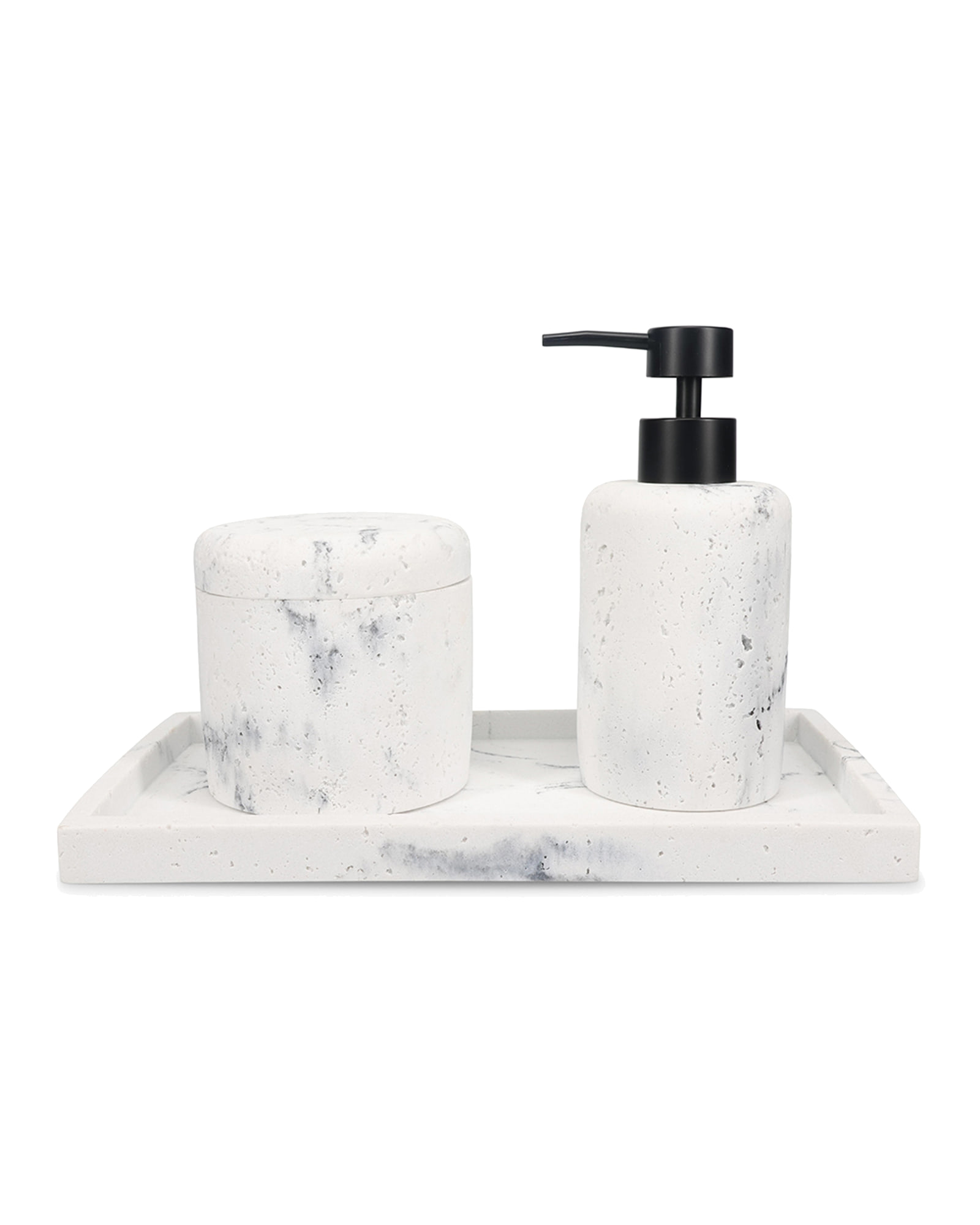 Suds Seifenspender aus Polyresin, Marmor Weiß, 250 ml, Ansicht 2